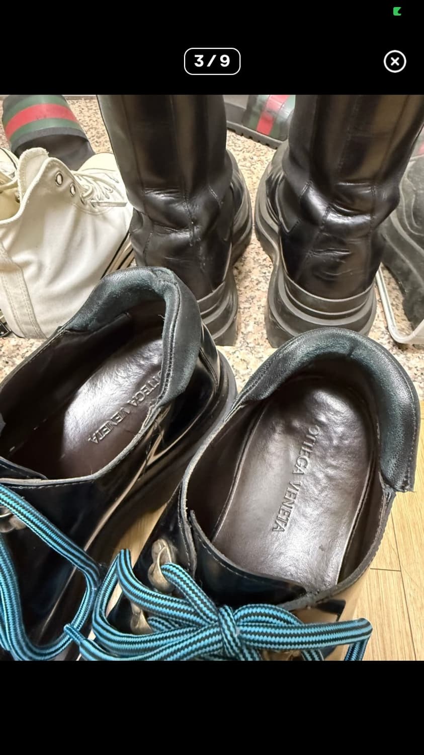 보테가 베네타 러그 하이킹 레이스업 슈즈 블랙 상품이미지3