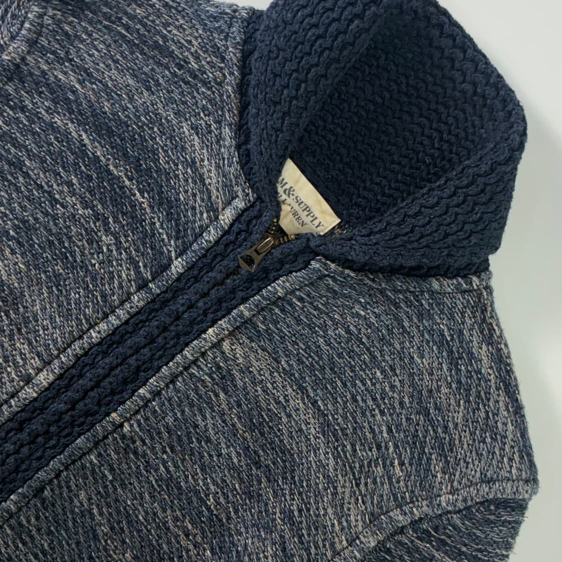 Polo  데님 앤 서플라이 숄카라 네이비 니트집업  상품이미지3