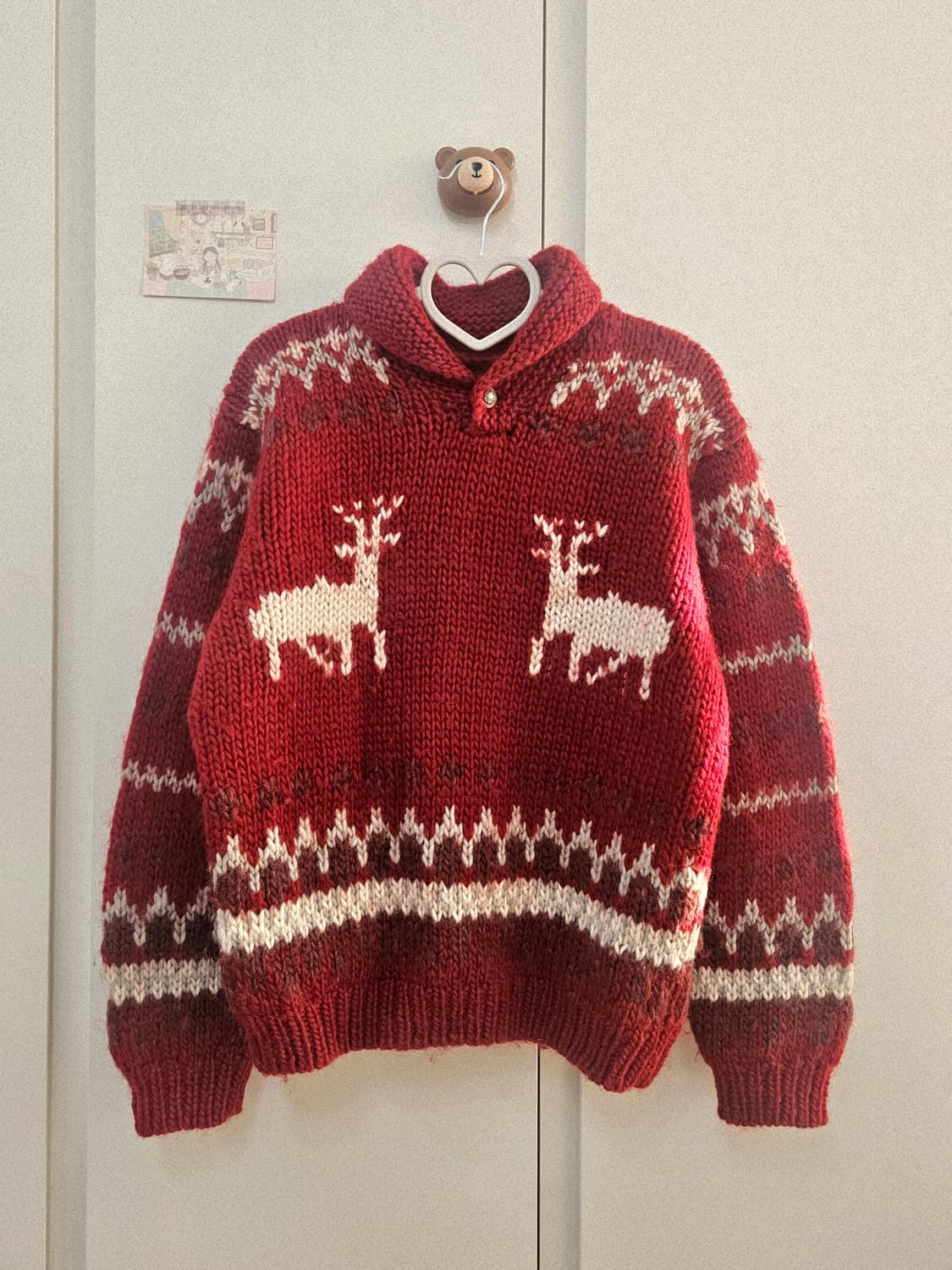 빈티지 크리스마스 레드 코위찬 니트 상품이미지1