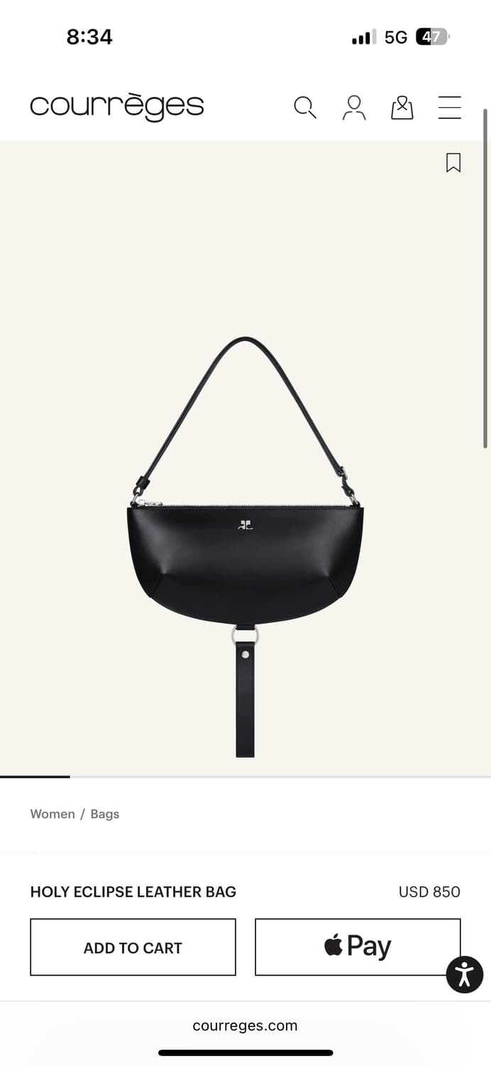 Courrges 꾸레쥬 레더 홀리 이클립스 숄더 백 상품이미지1