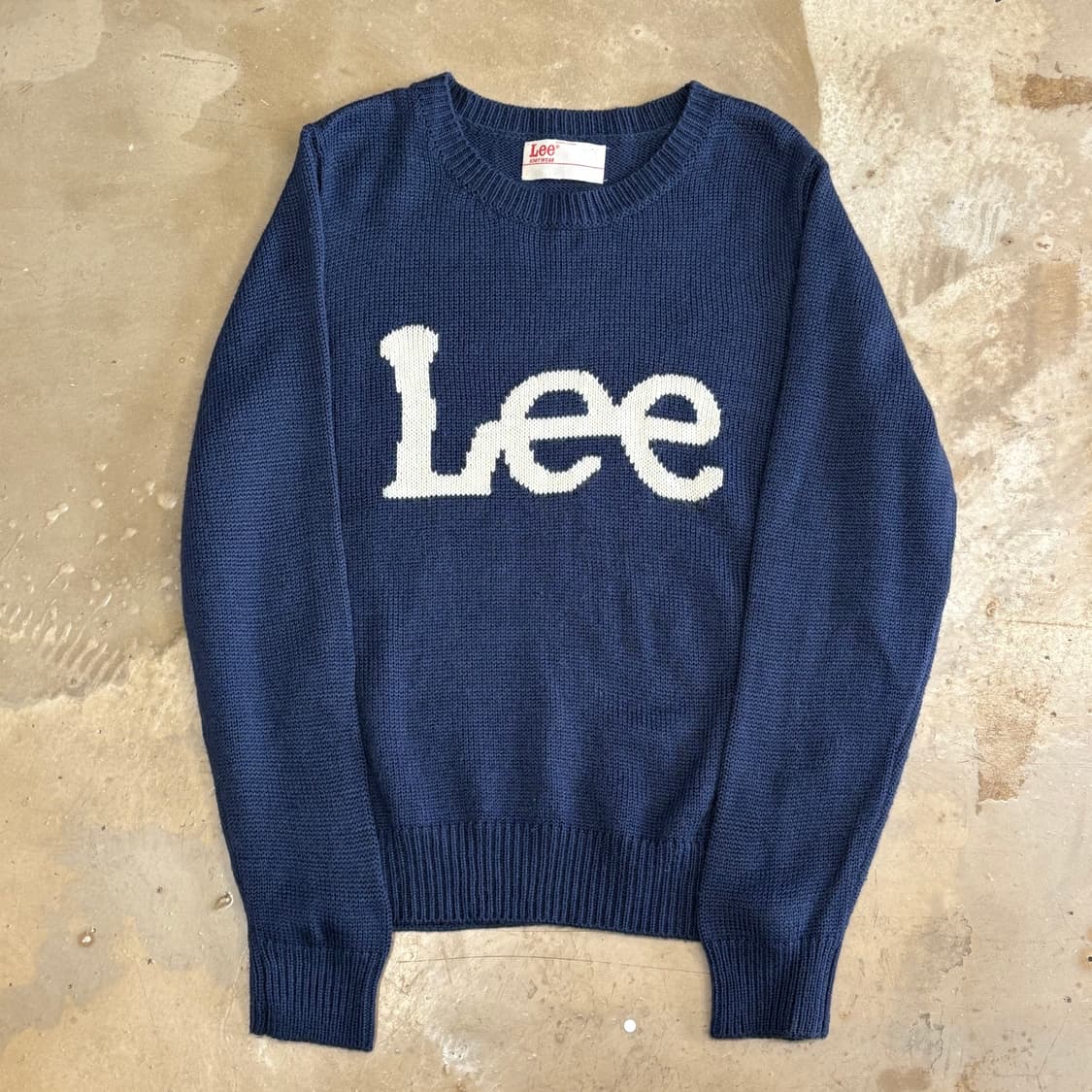 M Lee 빅로고 네이비 라운드넥 니트 상품이미지2