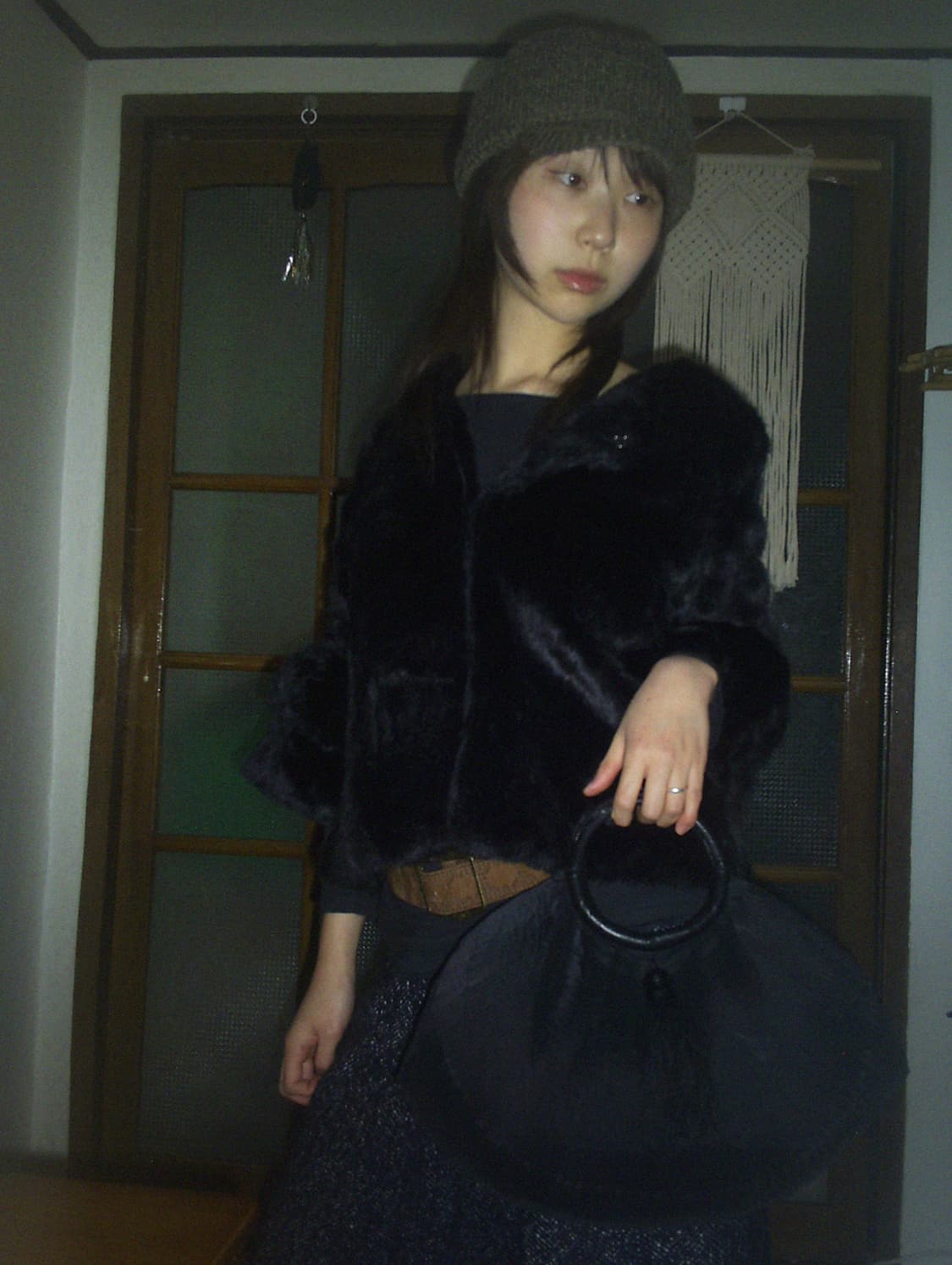 vintage black pleats bag 상품이미지3