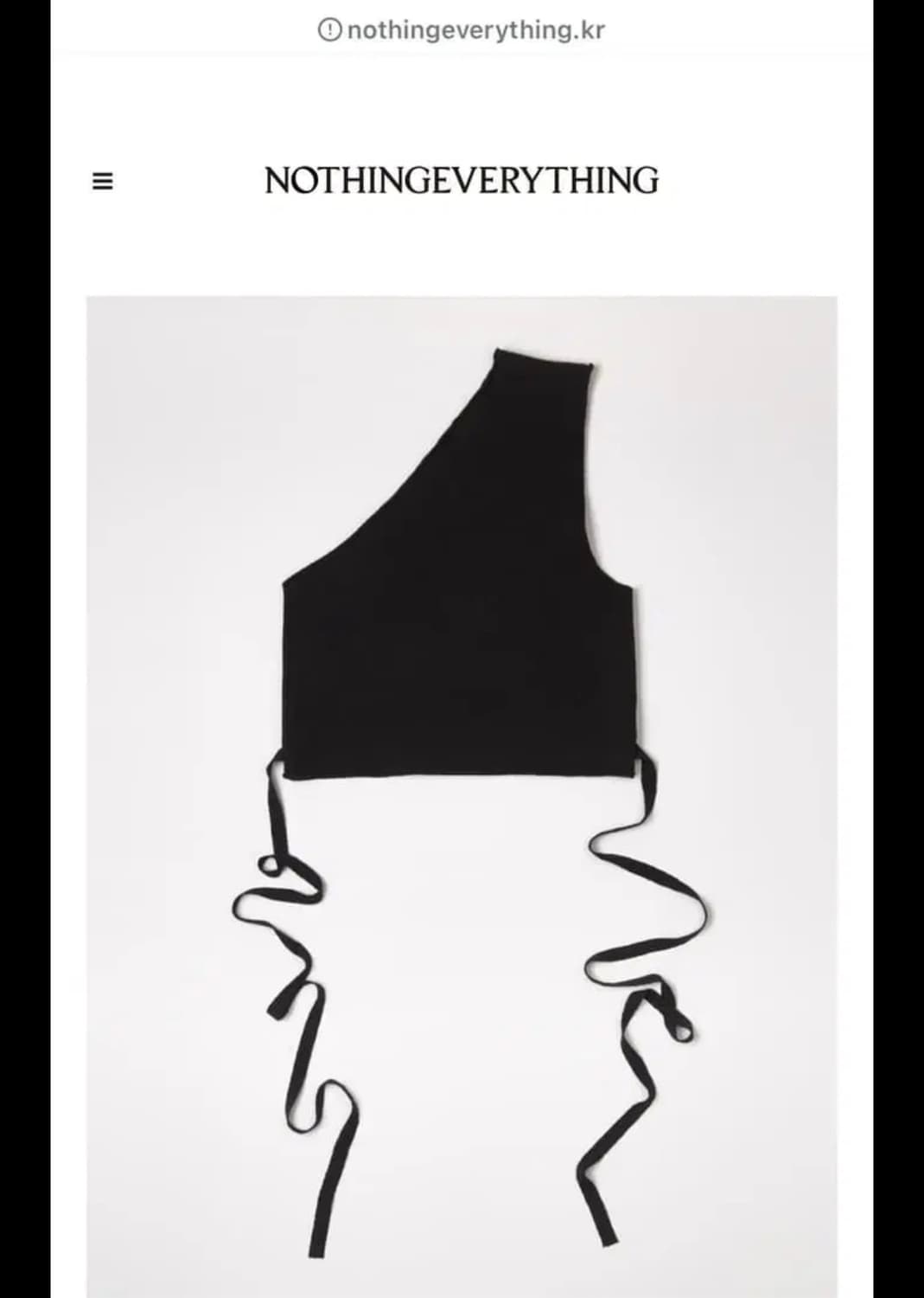 새상품) 낫띵에브리띵 - 사선 컷아웃 탑_black 상품이미지1