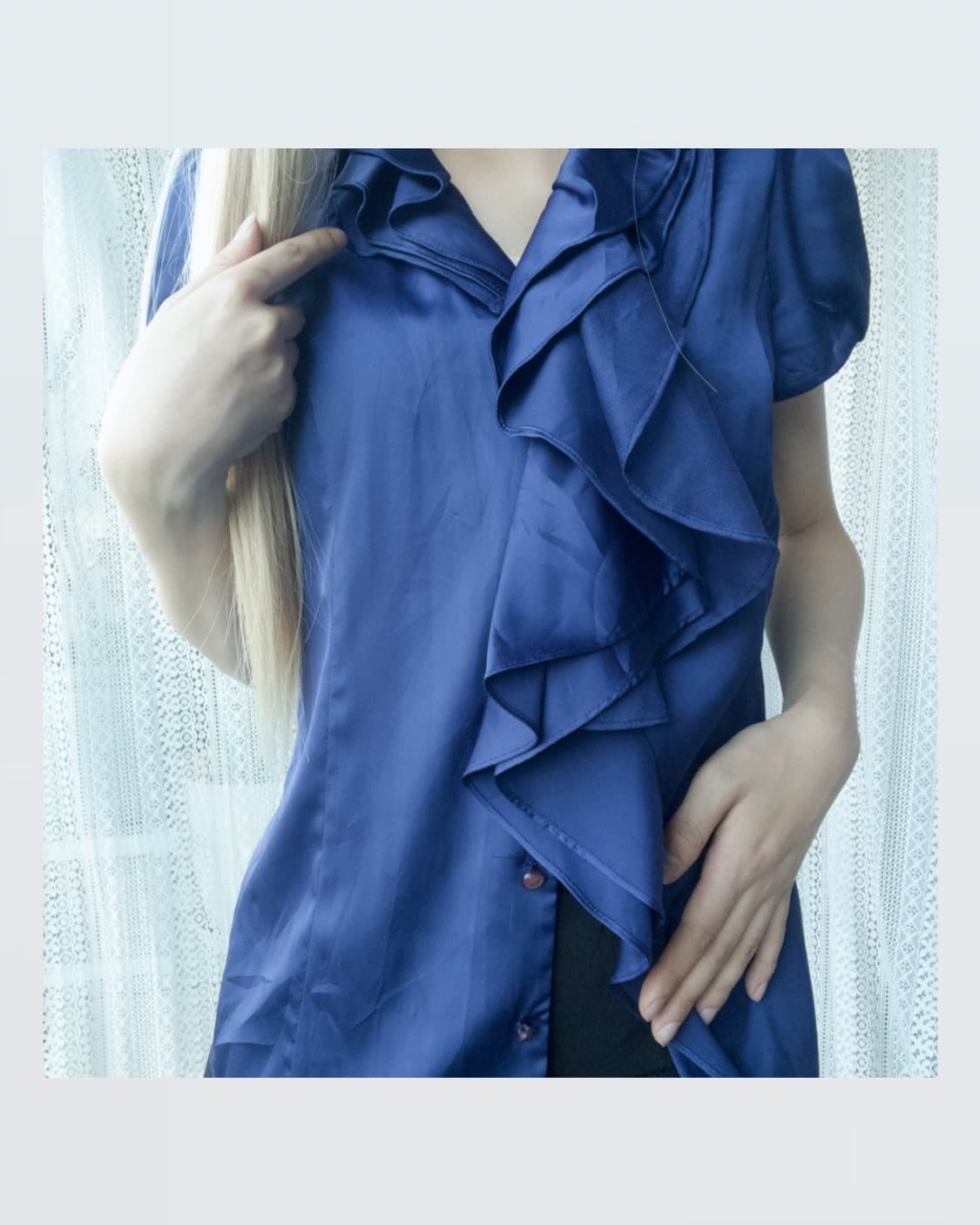 Royal Blue Blouse 블루 블라우스 상품이미지1