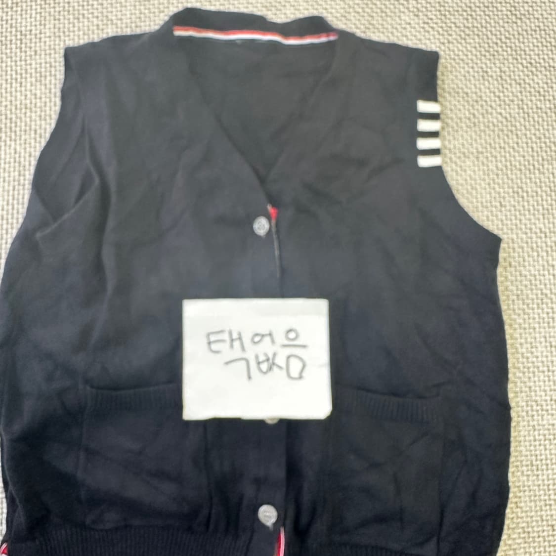 실측확인 스트라이프 니트 조끼 0428D  상품이미지3