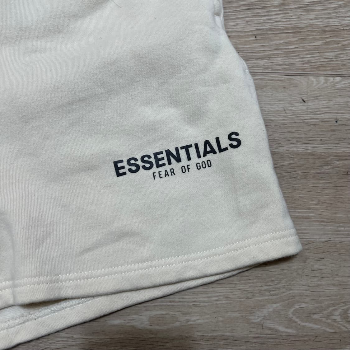 피어오브갓 에센셜 기모 트레이닝 하프 스웻팬츠 반바지 [아이보리] S 상품이미지3