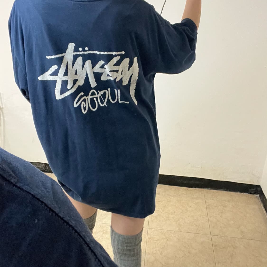 Stussy Seoul Navy T-Shirt 상품이미지3