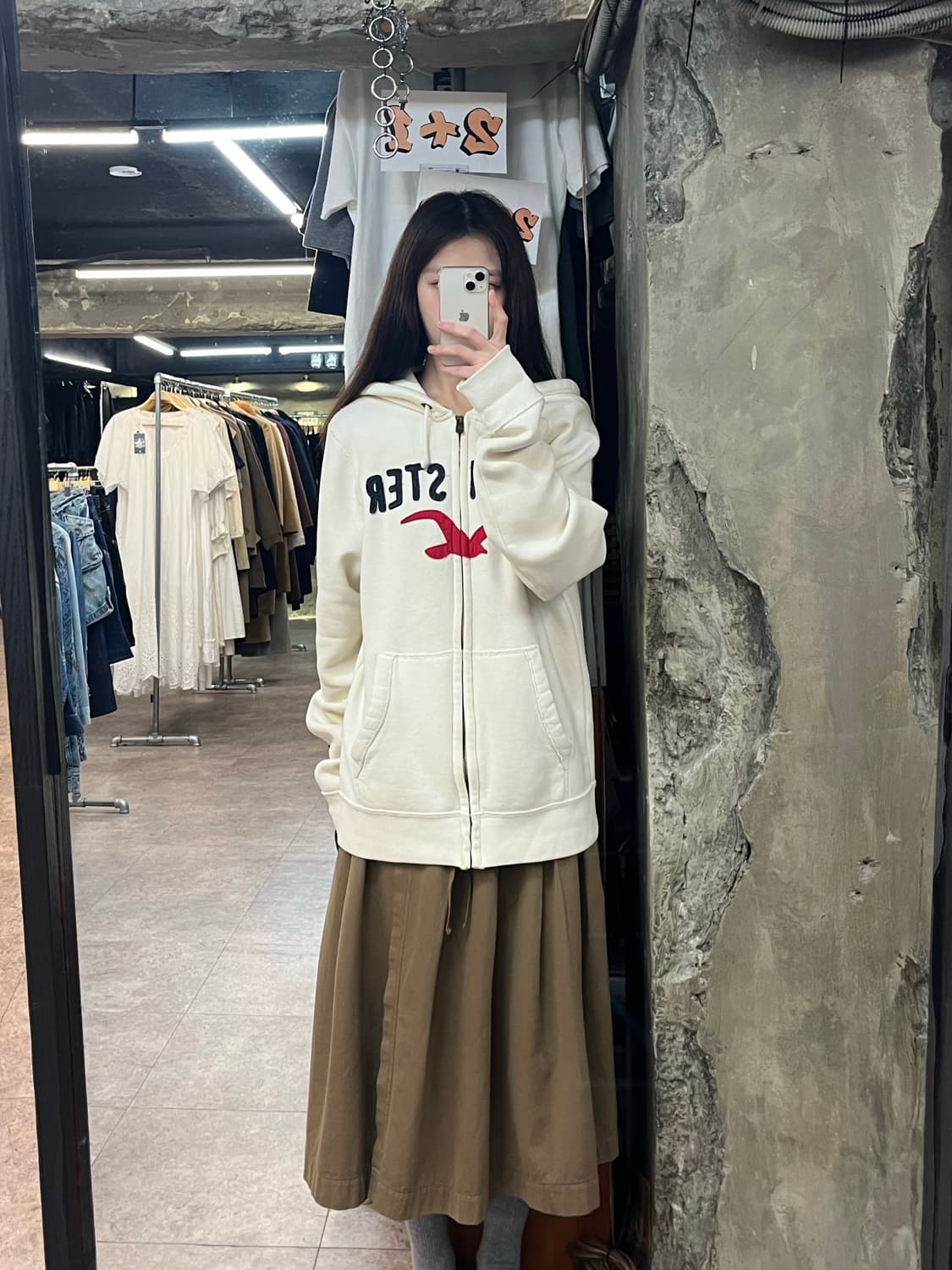 홀리스터 기모 후드집업 화이트 L #csz3945 상품이미지2