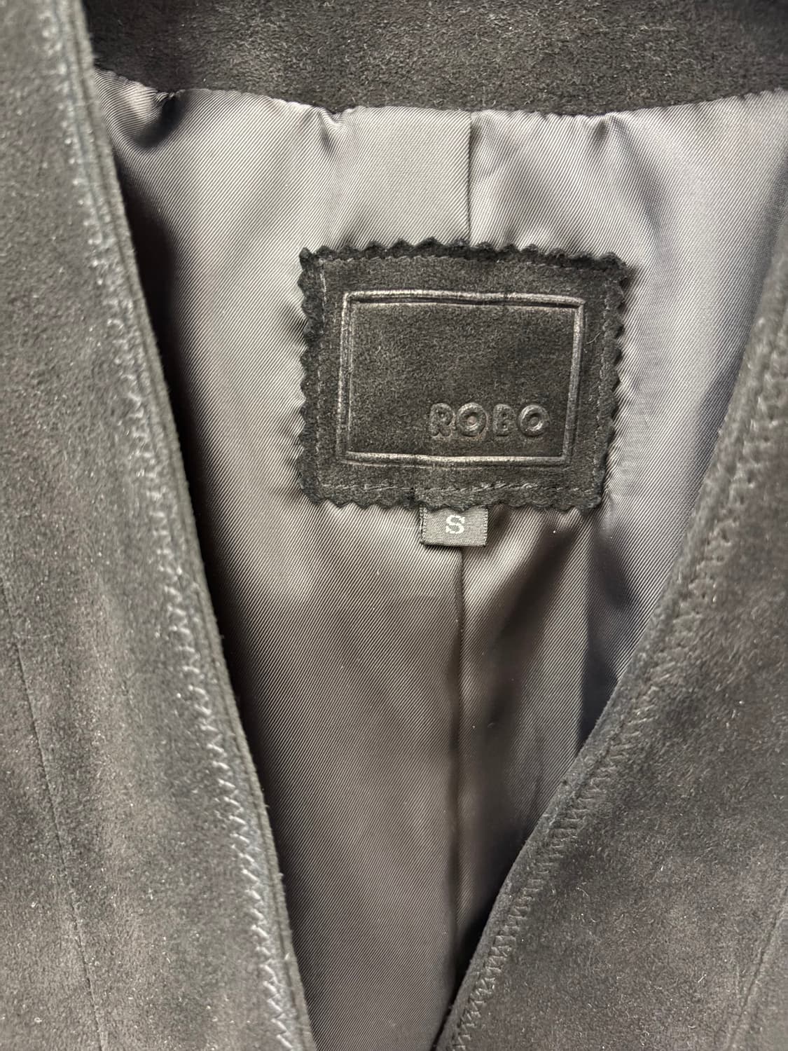 ROBO 블랙 스웨이드 벨트 코트 S 상품이미지4