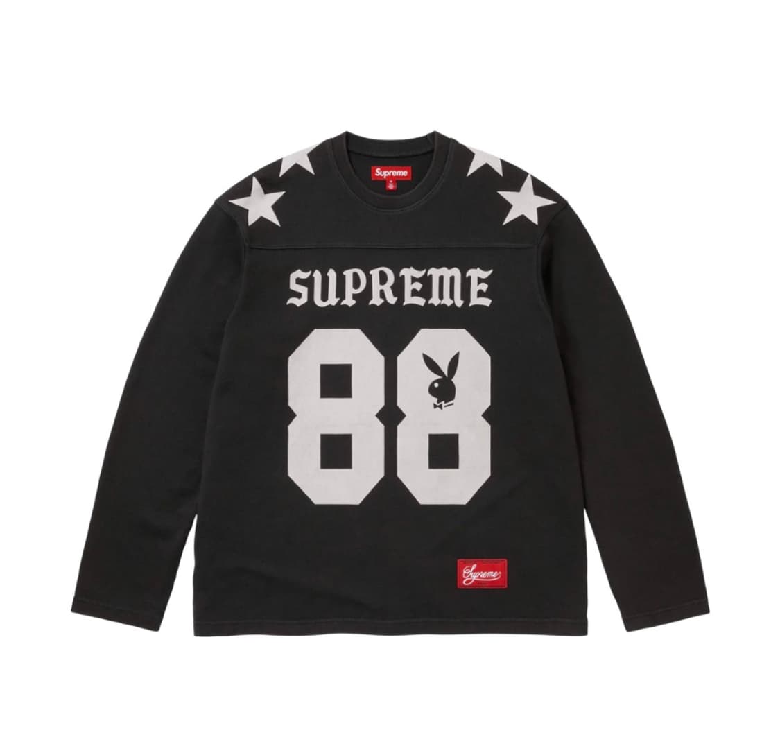 L 슈프림 x 플레이보이 롱슬리브 풋볼 탑 블랙 - 26SS 상품이미지1