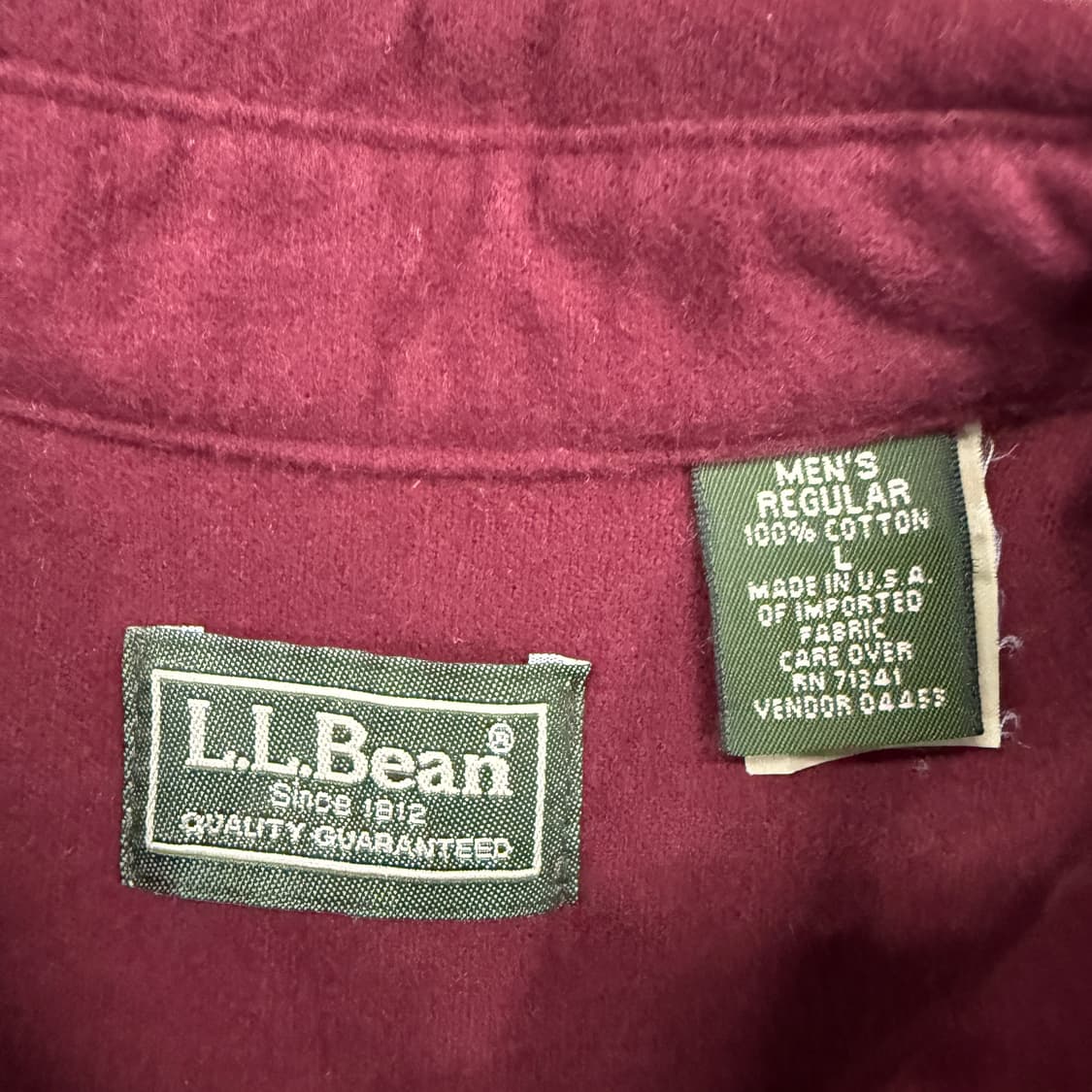 (L)00s 엘엘빈 L.L.Bean 플란넬 투포켓 셔츠(버건디) 상품이미지2