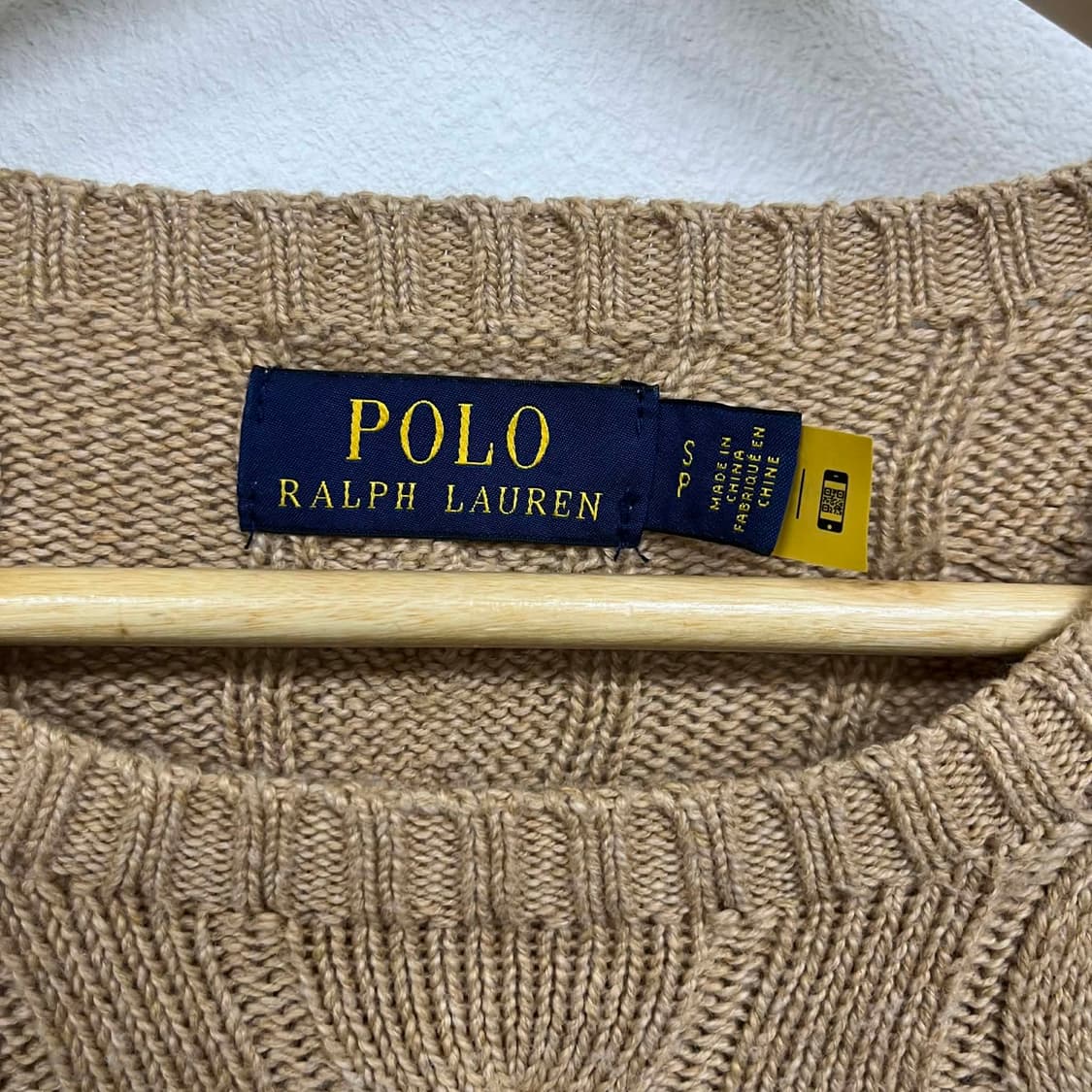 폴로 랄프로렌 신형 큐알택 베이지 케이블 니트 스웨터(S) 상품이미지7