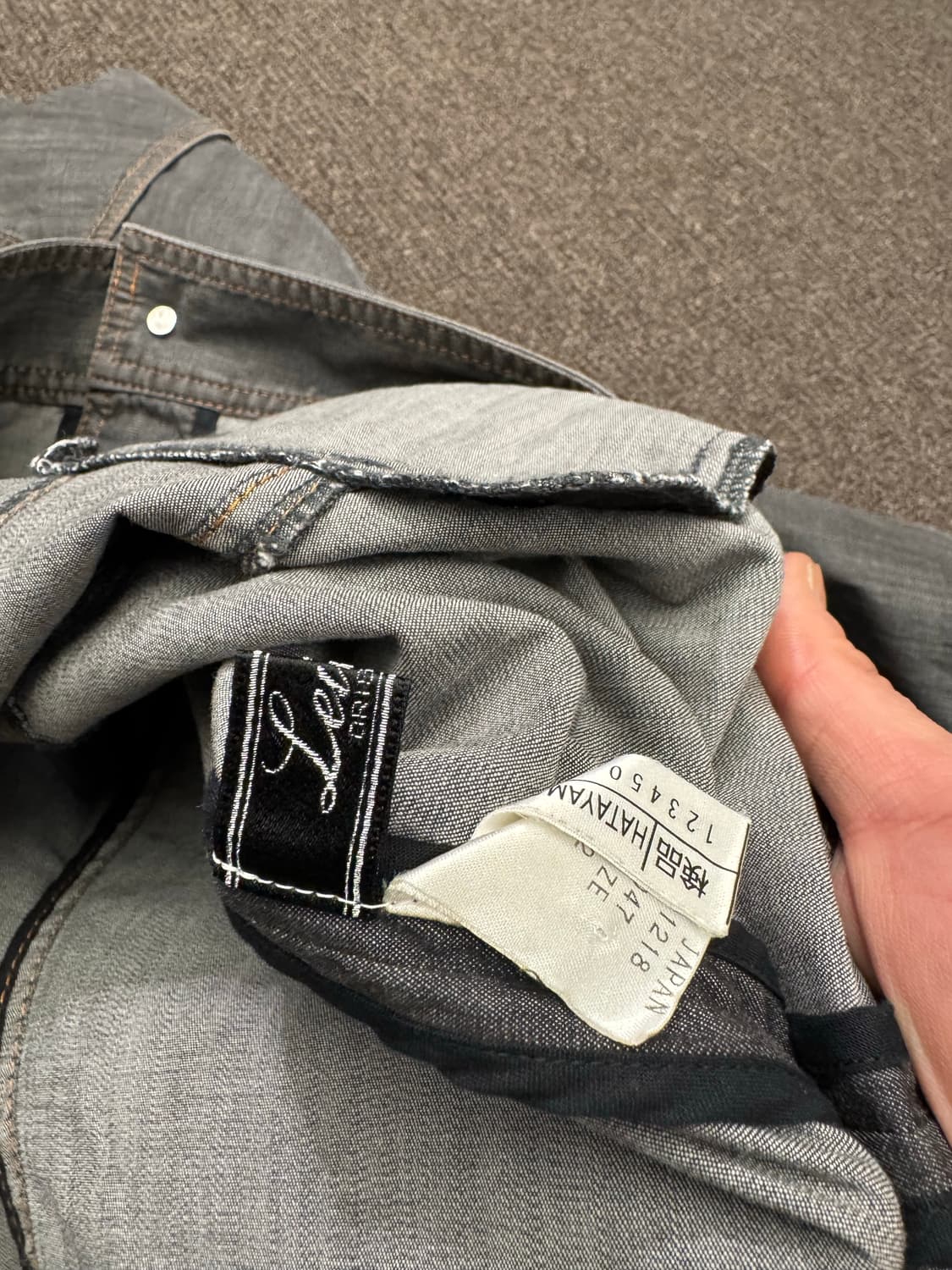 OS)Japanese vintage 여성 흑청 셔츠 자켓 상품이미지3