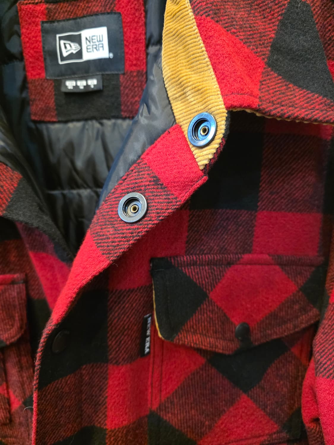 뉴에라 레드 블랙 체크 셔츠 자켓 M 상품이미지6