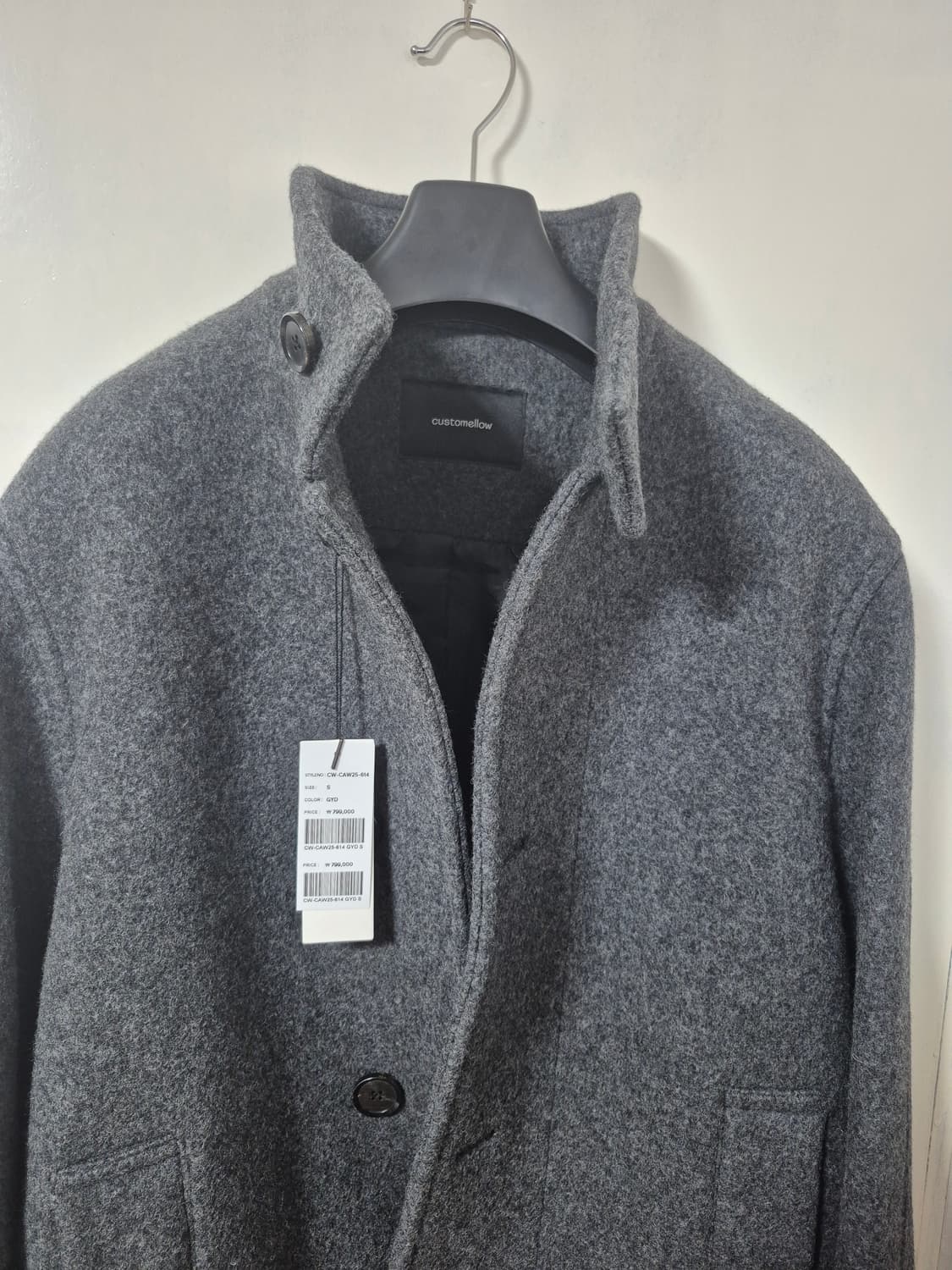 커스텀멜로우 Grey WoolHighneck Coat코트 상품이미지5