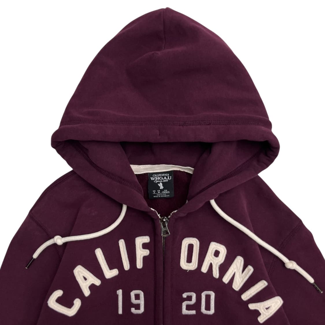 후아유 센터로고 딥버건디 후드집업 M 상품이미지4