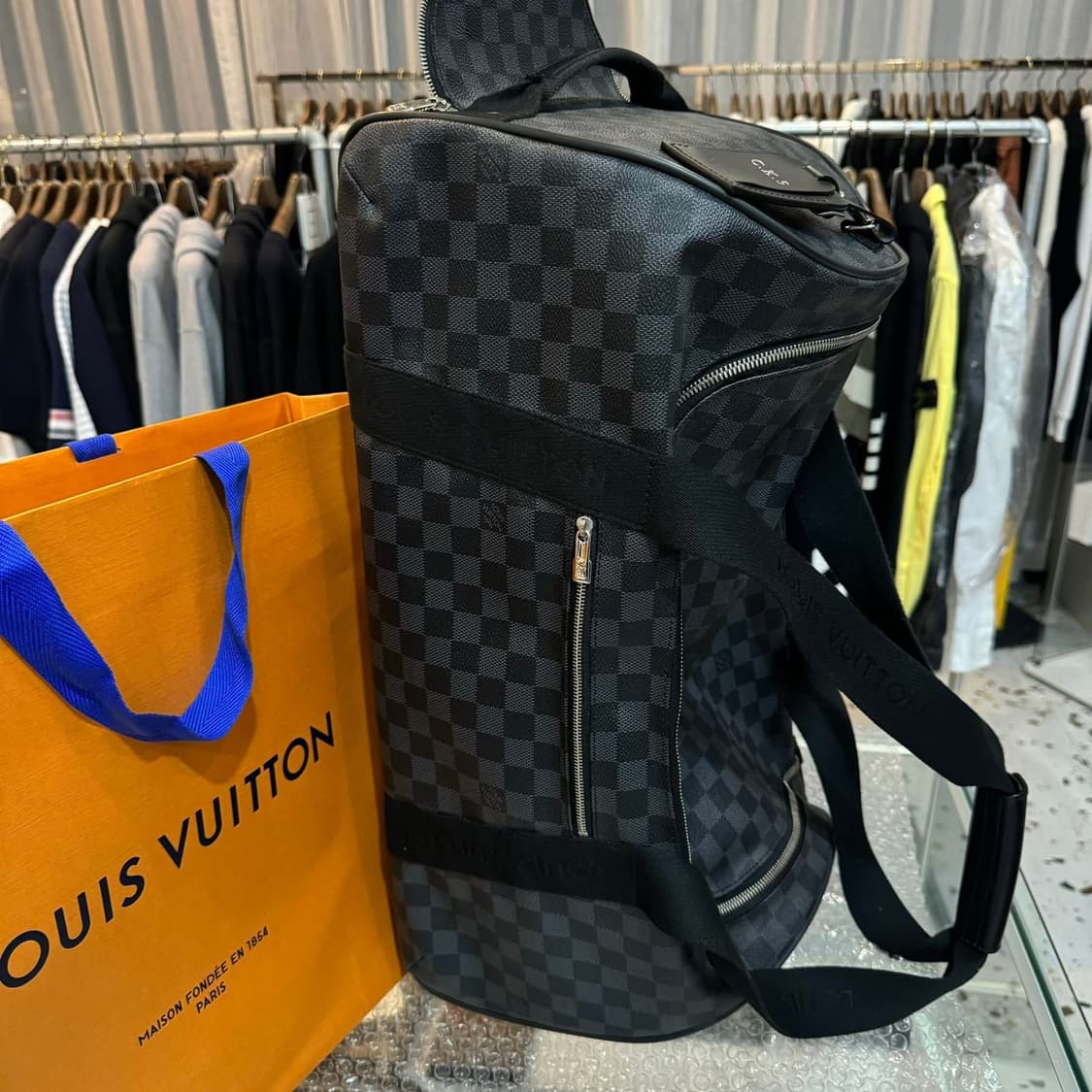 [민트급] 루이비통 다미에 그라피트 밴드리에르 코팅 캔버스 레더 키폴 상품이미지2