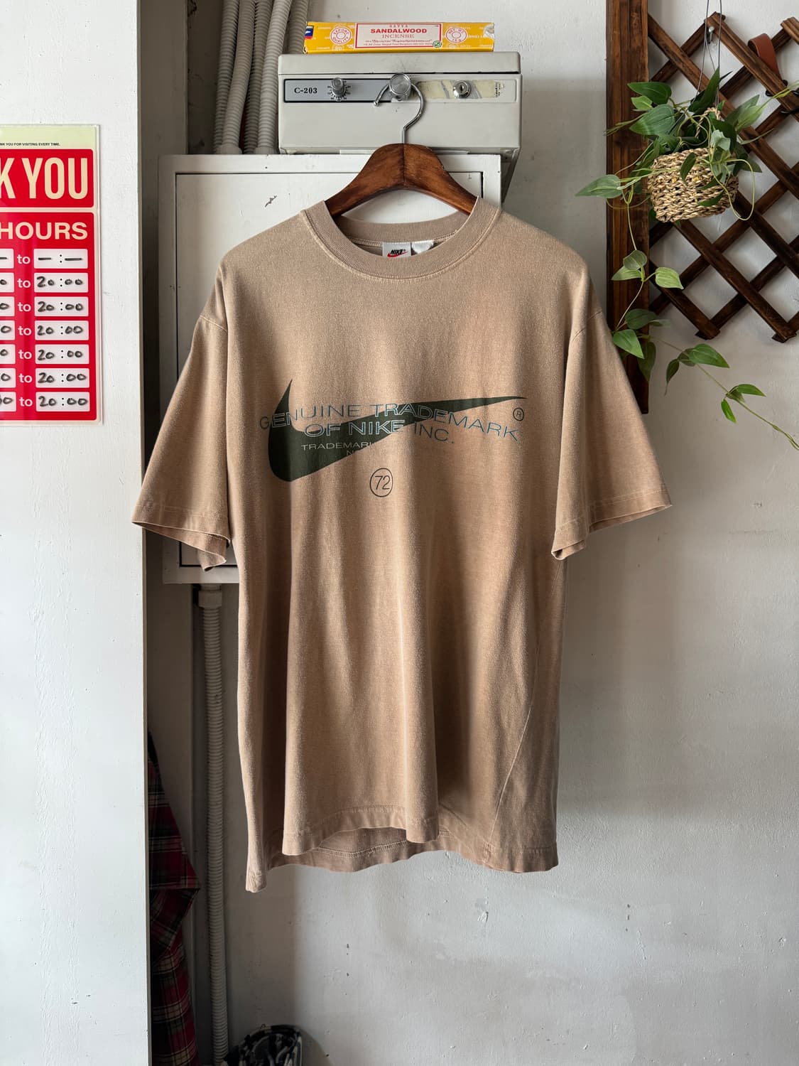 [L]90's 나이키 USA 워시드 프린팅 티셔츠 상품이미지2