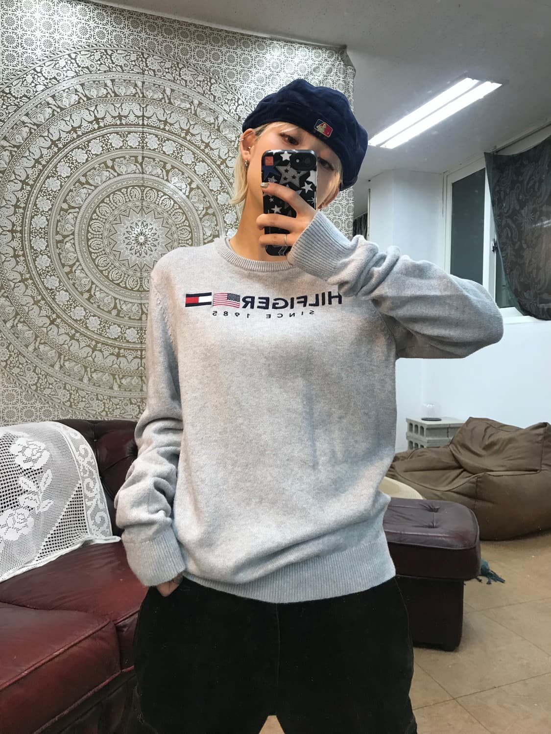 타미힐피거 자수 니트  상품이미지1