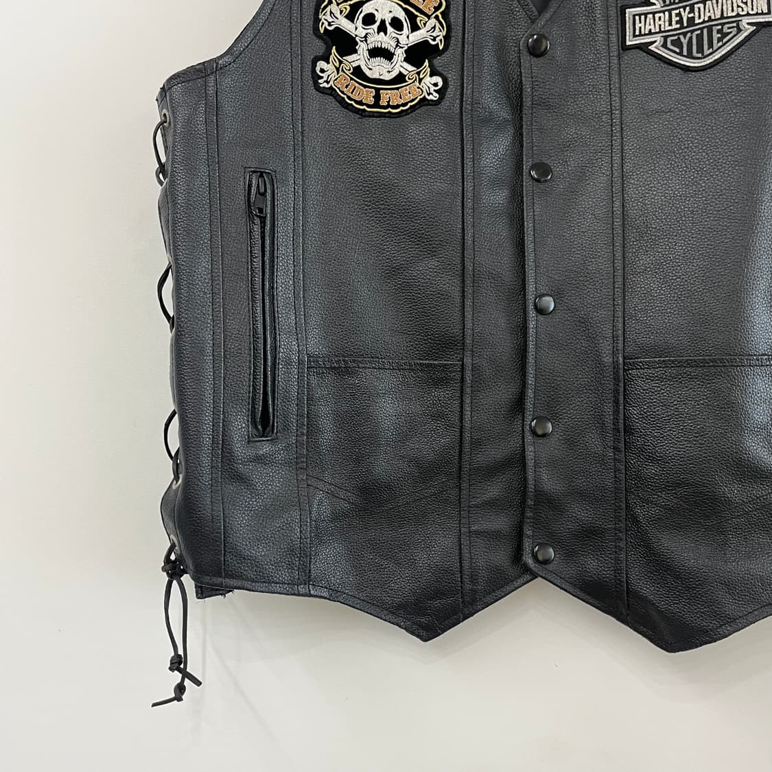 ARD Champs 할리데이비슨 패치 라이더 가죽 조끼 상품이미지4
