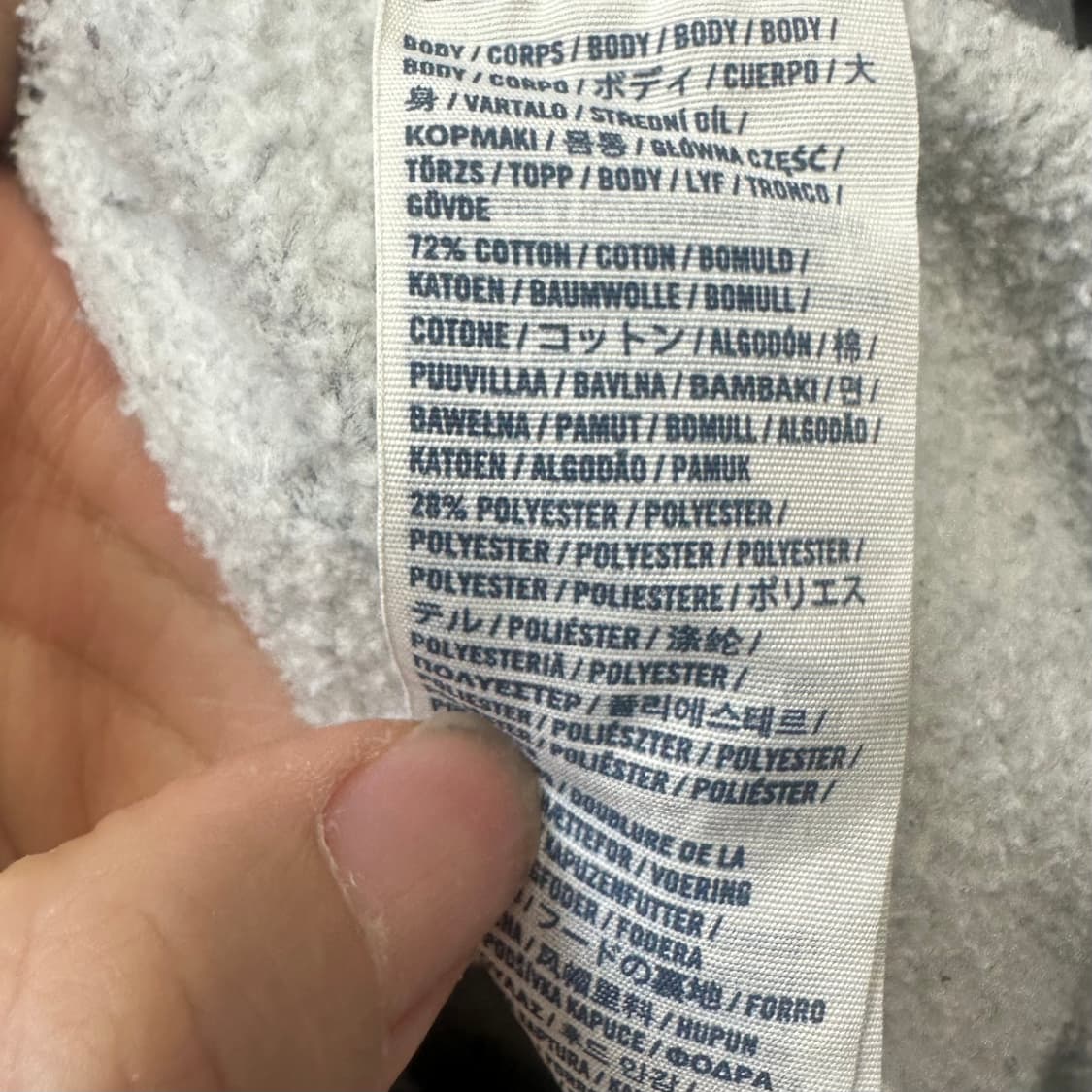 아베크롬비 빈티지 타이트핏 엠블럼 그레이후드티 L 상품이미지4