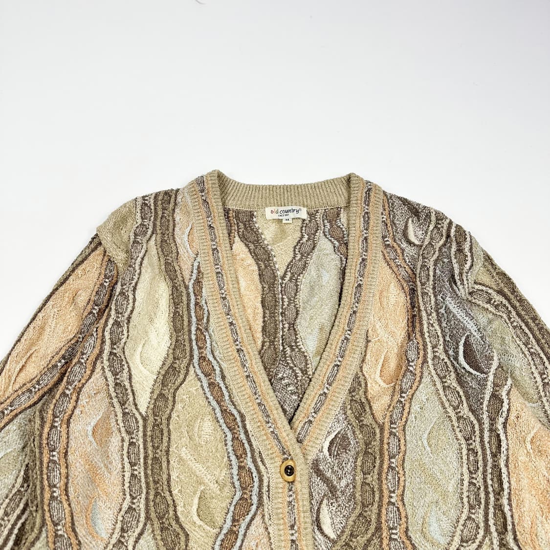 VTG 빈티지 클래식 케이블 니트 가디건 M 상품이미지2