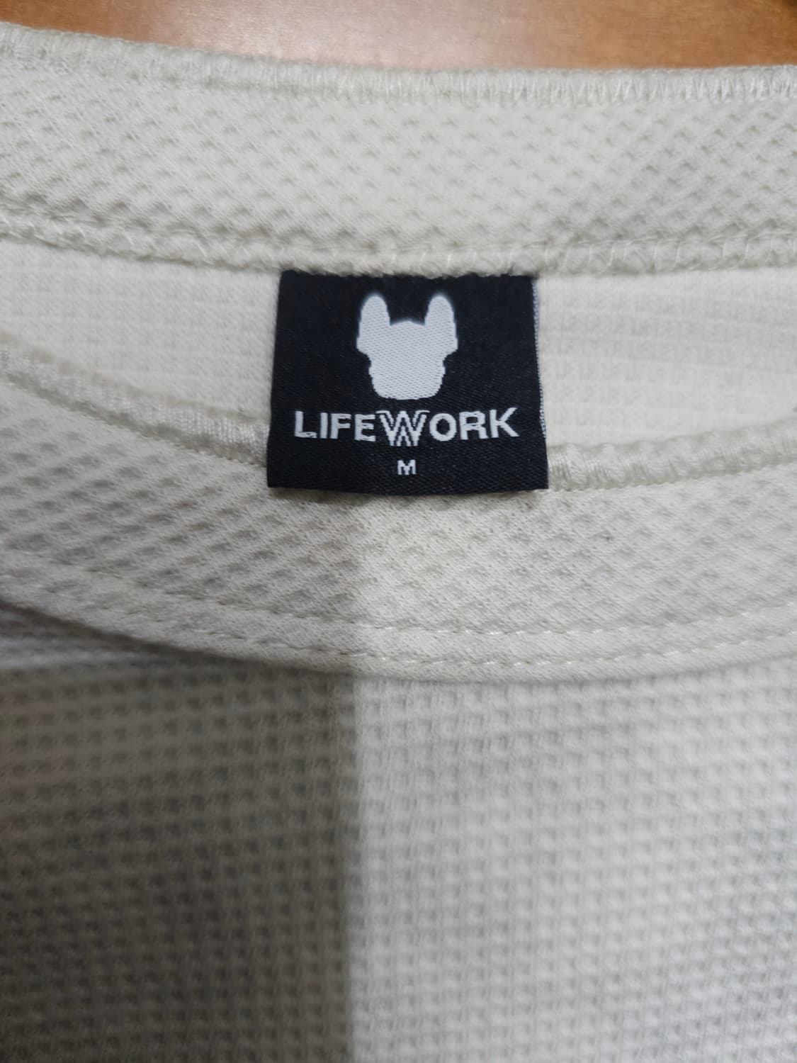 새상품)라이프워크 와플 긴팔티 아이보리 상품이미지5