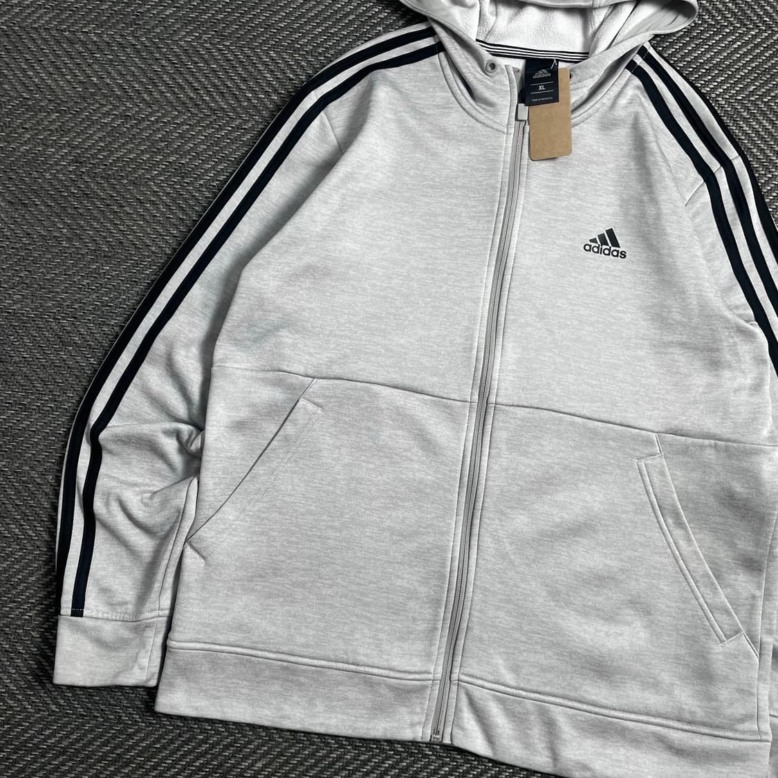 아디다스 에센셜 사이드 라인 그레이 트랙 후드집업o 4438 상품이미지3
