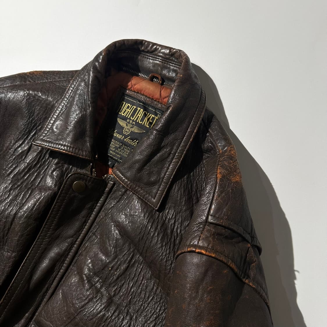 Stylwear Leather 램스킨 A-2 밀리터리 봄버 자켓 상품이미지5