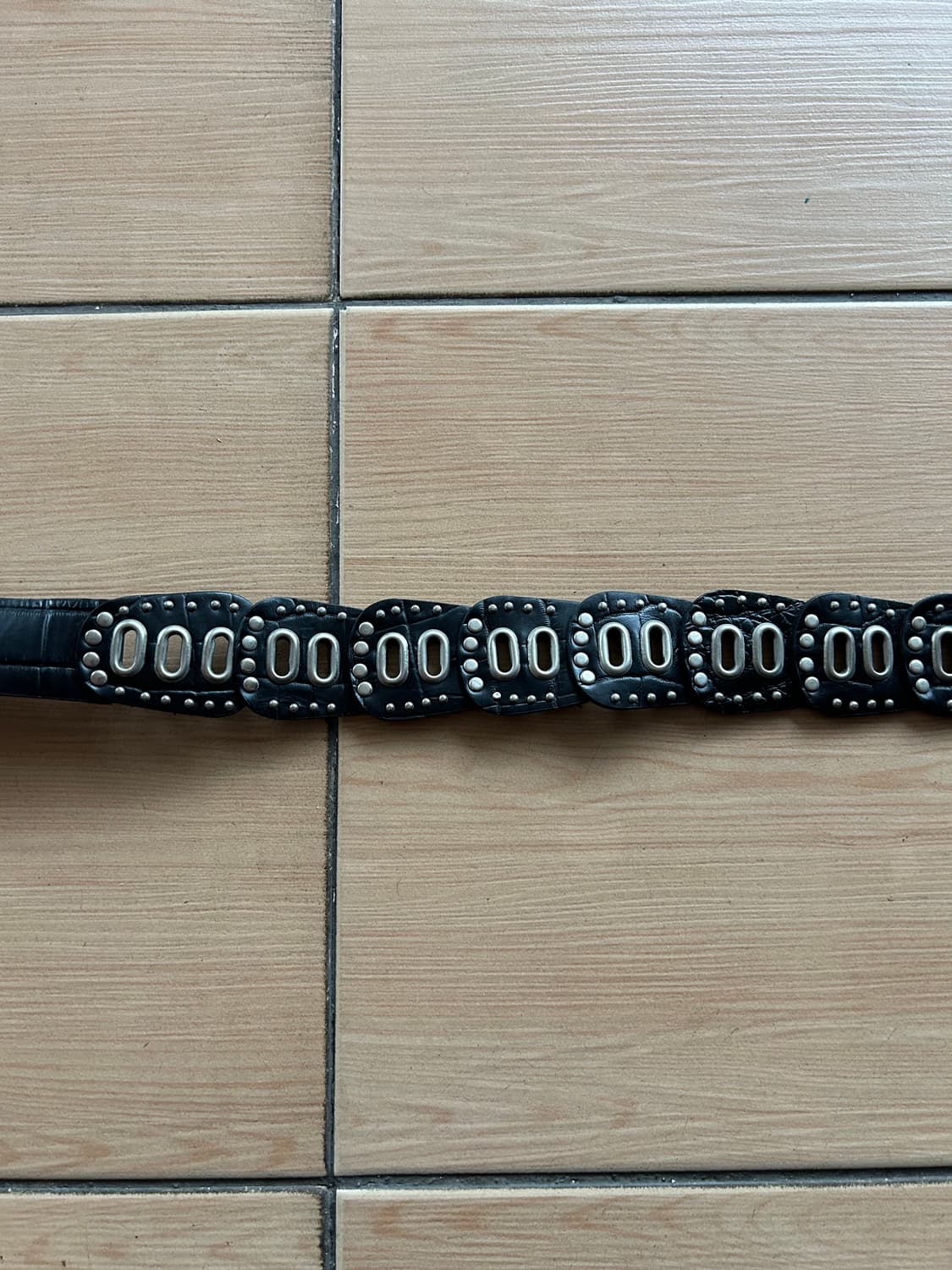 Vintage stud leather belt 상품이미지4