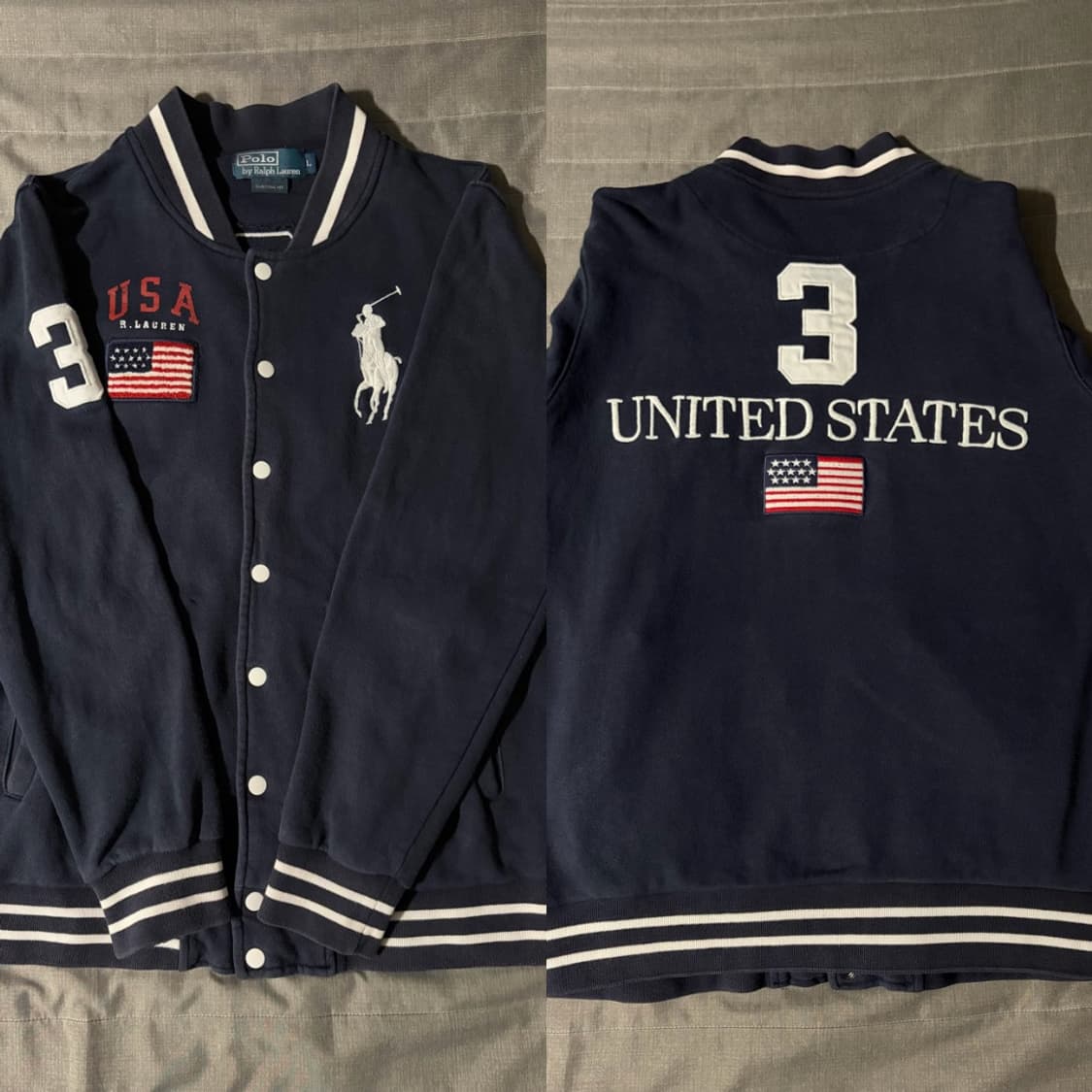 폴로 빅포니 성조기 치프키프 usa 바시티 자켓 상품이미지1