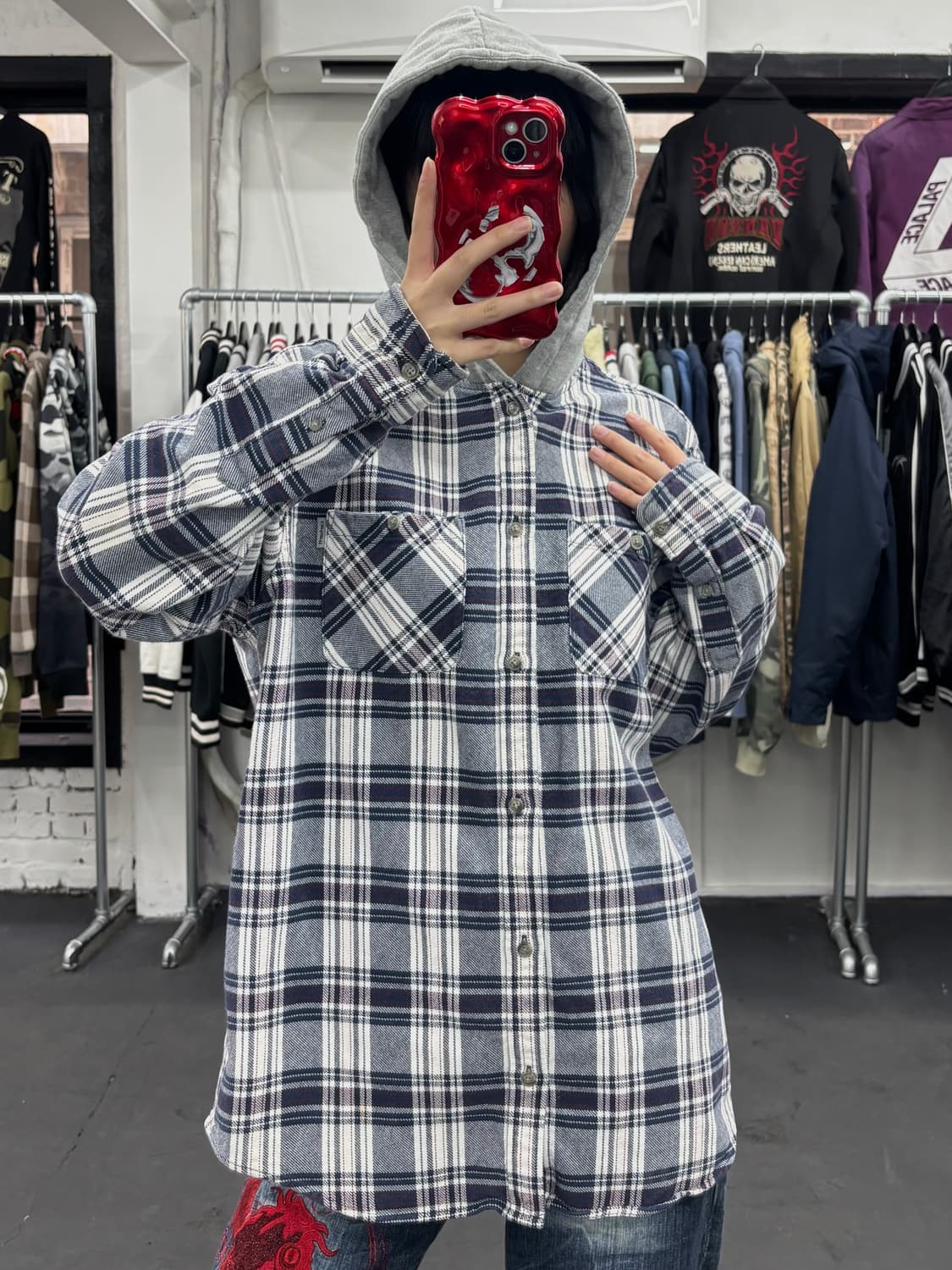 칼하트 체크패턴 셔츠자켓 상품이미지2