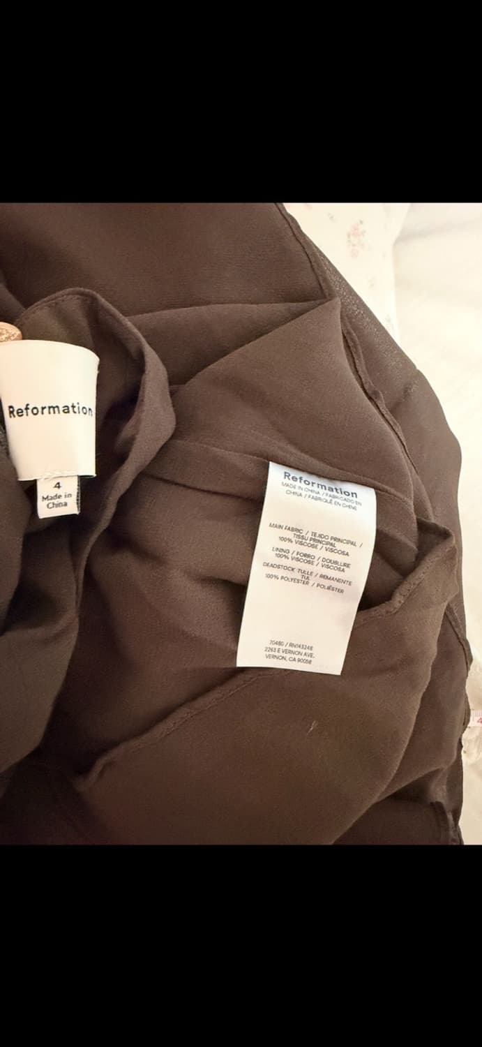 S사이즈) 리포메이션 maven 드레스 브라운 캡소매 플레어 롱 원피스 상품이미지7