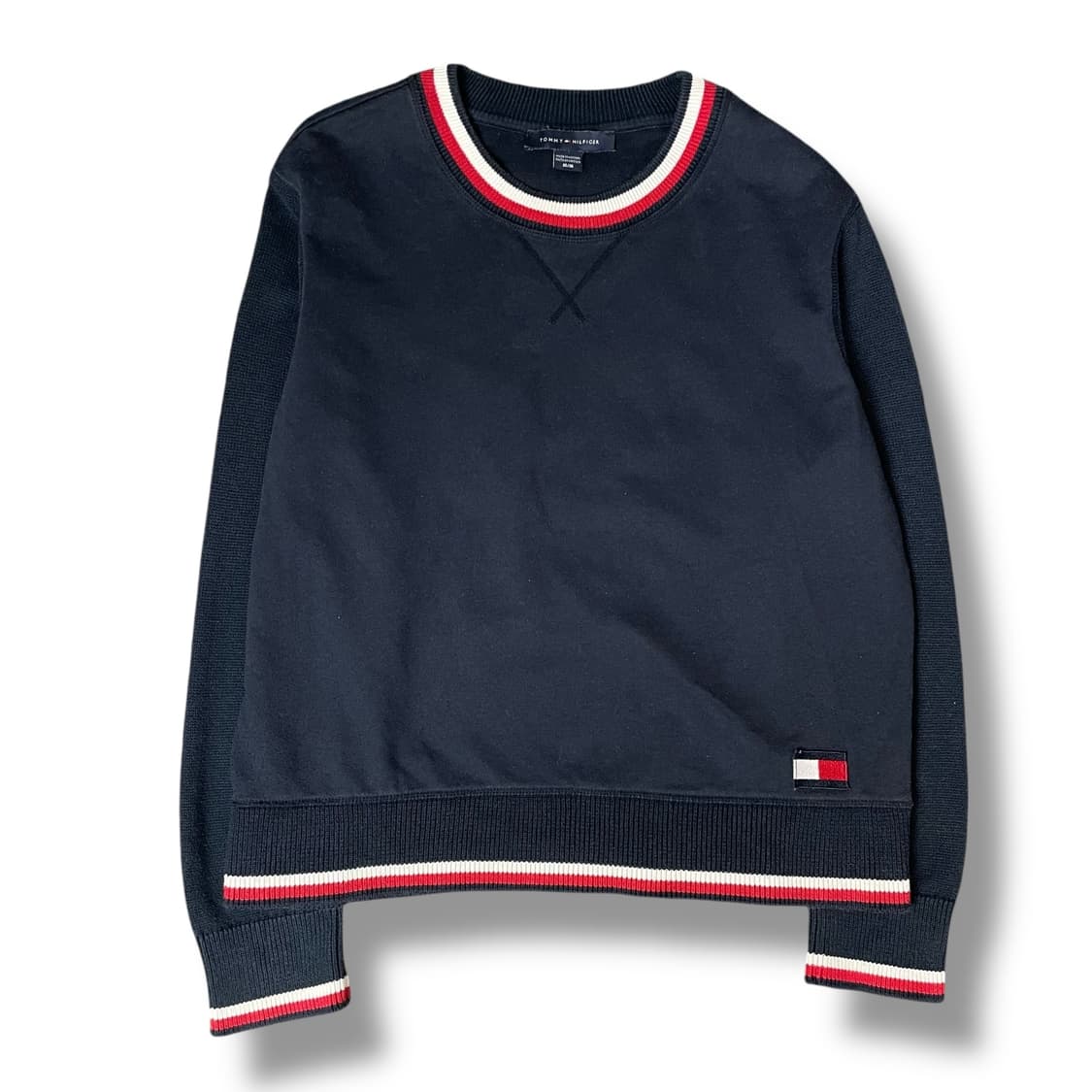 타미힐피거 빅로고 배색 크루넥 스웻 맨투맨 M 상품이미지1