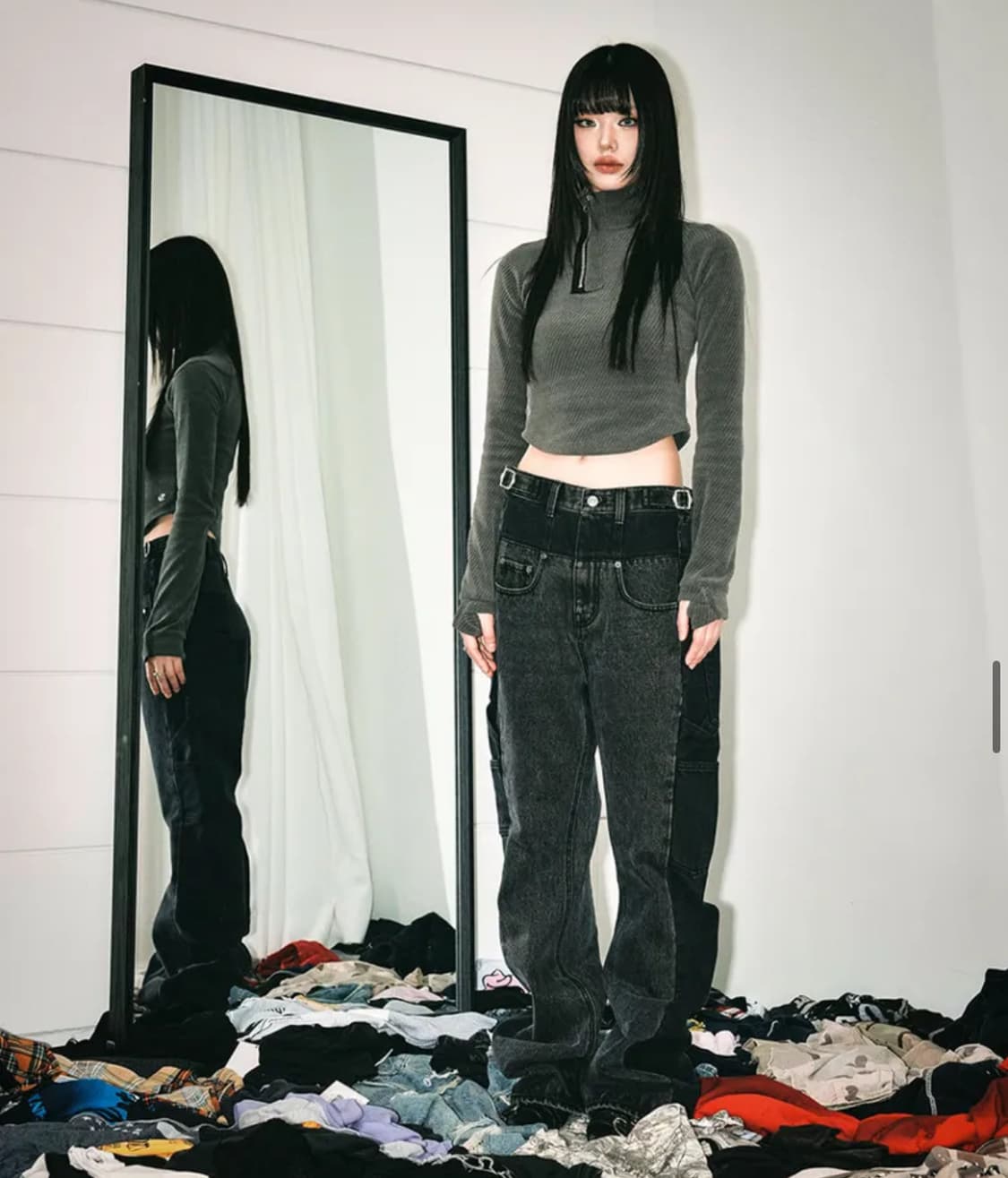 스키즘인듀싱 FR BOOT CUT JEANS BLACK 데님 상품이미지1