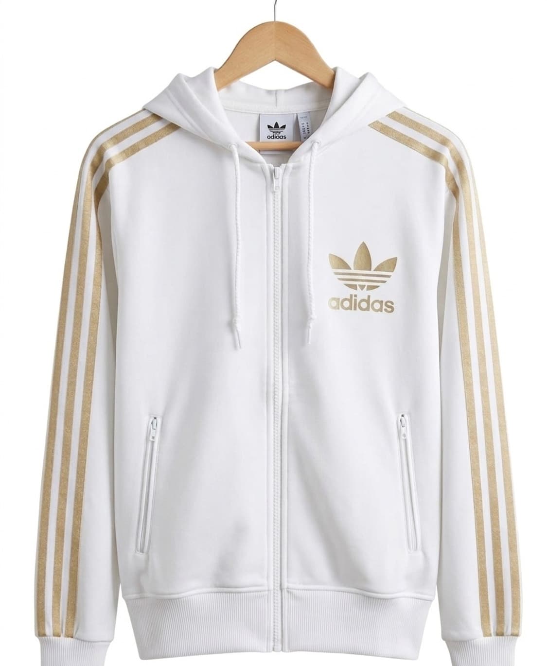 아디다스 화이트 골드 후드집업 져지 상품이미지1