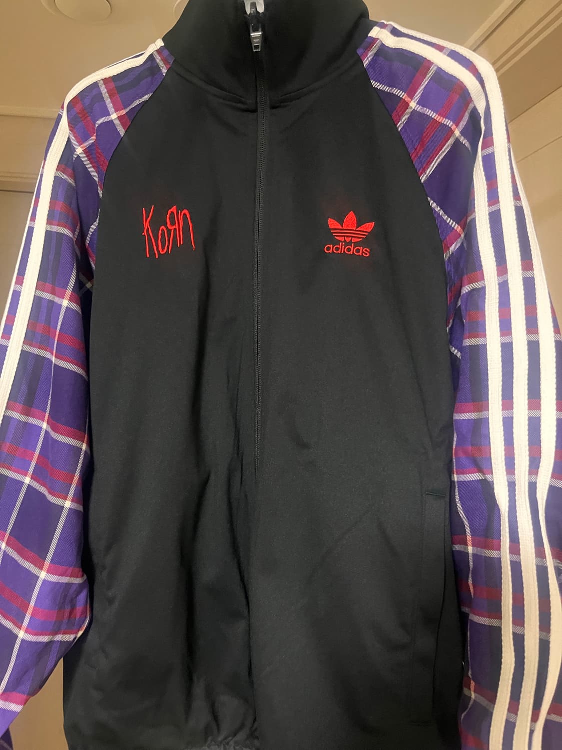 Adidas x KoRn 트략탑 검빨, 검정 체크 - KR사이즈 상품이미지5