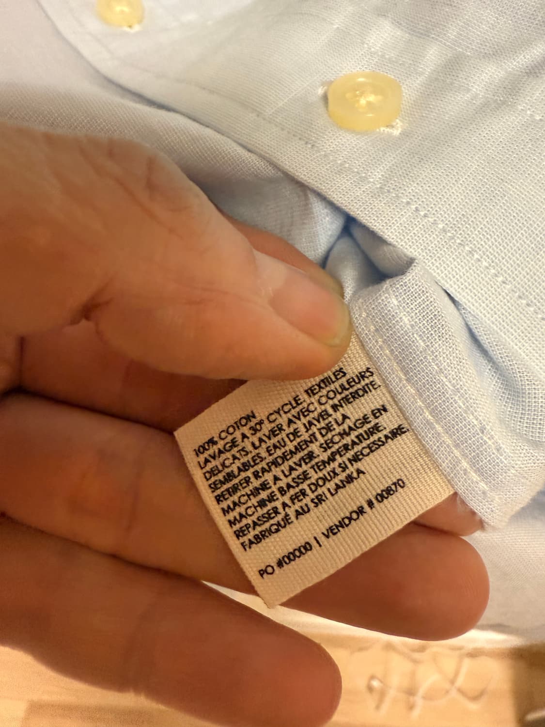 클럽모나코 라이트블루 셔츠 슬림핏 M(100) / 면100% / 공홈 직 상품이미지3