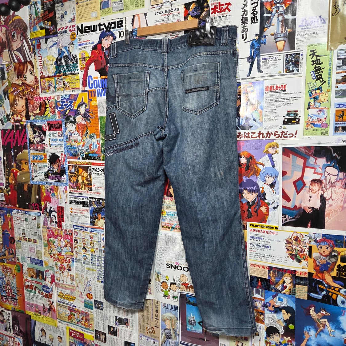 후부 올드스쿨 자수패치 중청 데님 팬츠 상품이미지6