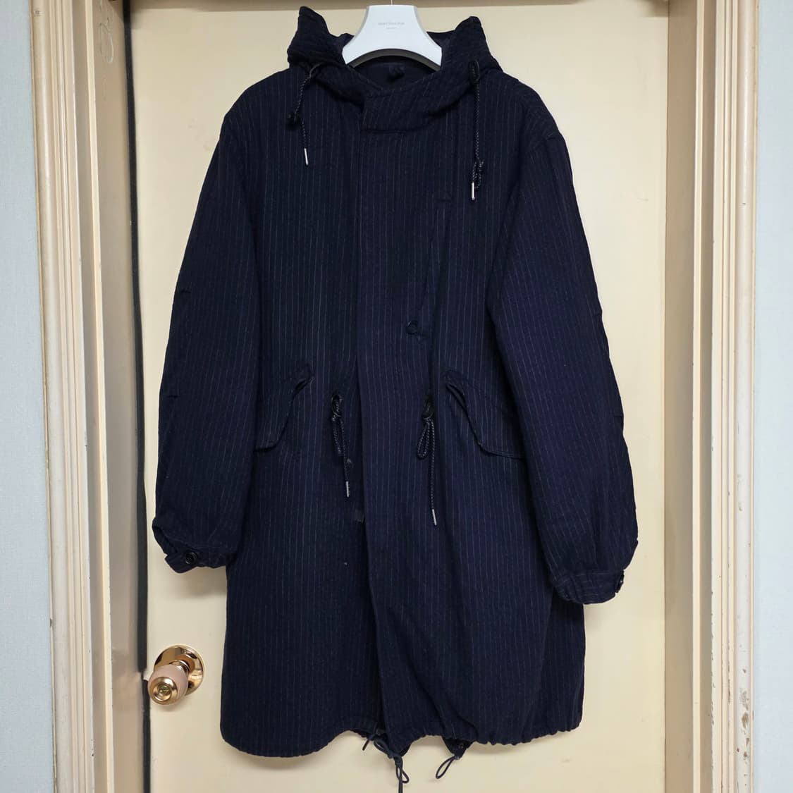 [M] 이스트로그 울 피쉬테일 파카 네이비스트라이프 상품이미지4