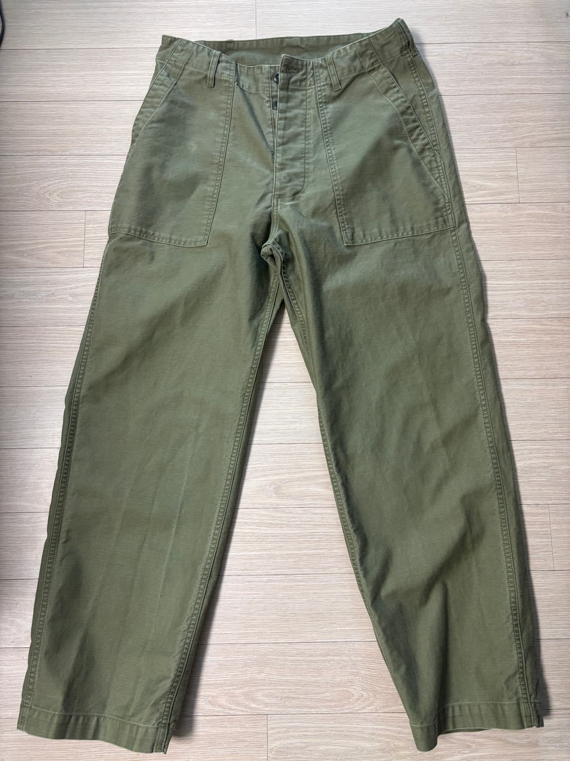 아웃스탠딩 퍼티그팬츠 워시드 올리브 s 상품이미지2