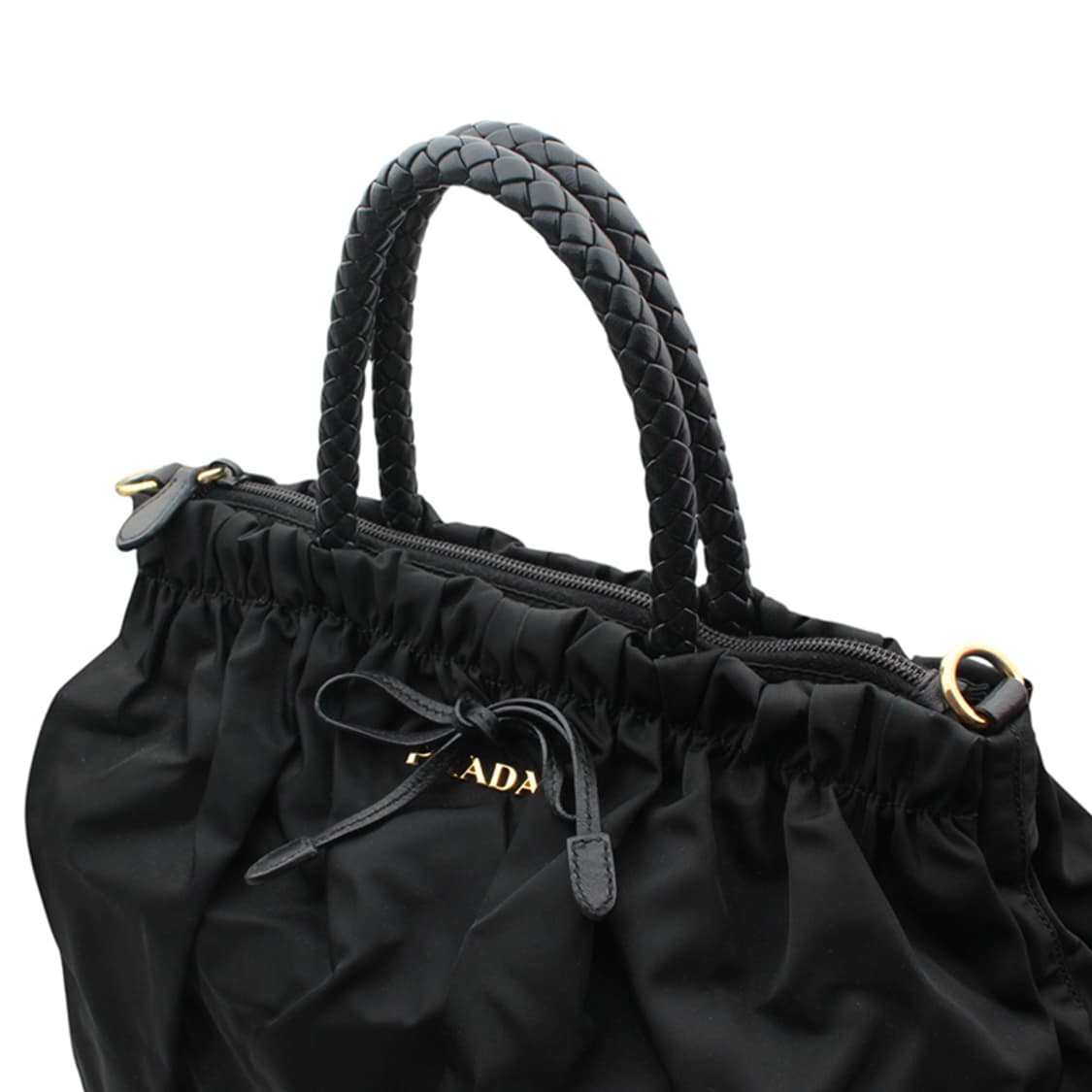 프라다 블랙 테수토 셔링 토트 겸 숄더백 상품이미지6