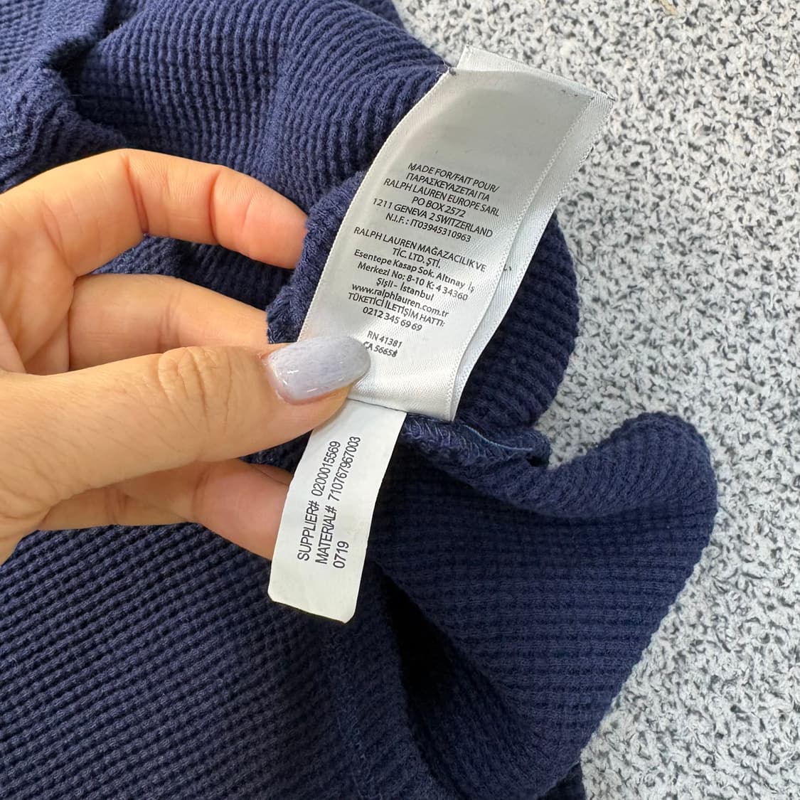 L 폴로 랄프로렌 와플 롱 슬리브 0316J 상품이미지5