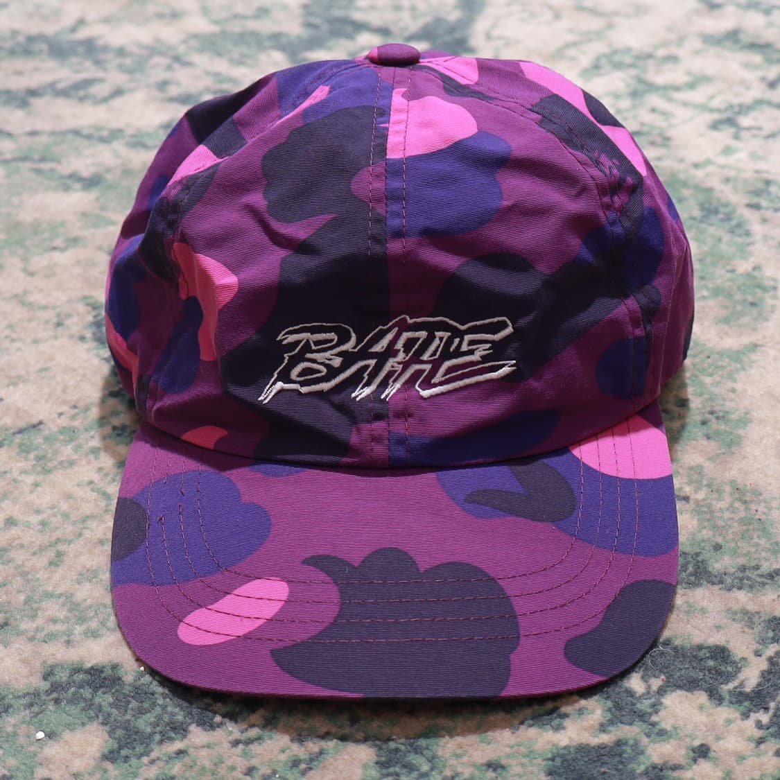 Bape 베이프 레터링 로고 카모 패널캡 퍼플 모자 상품이미지2