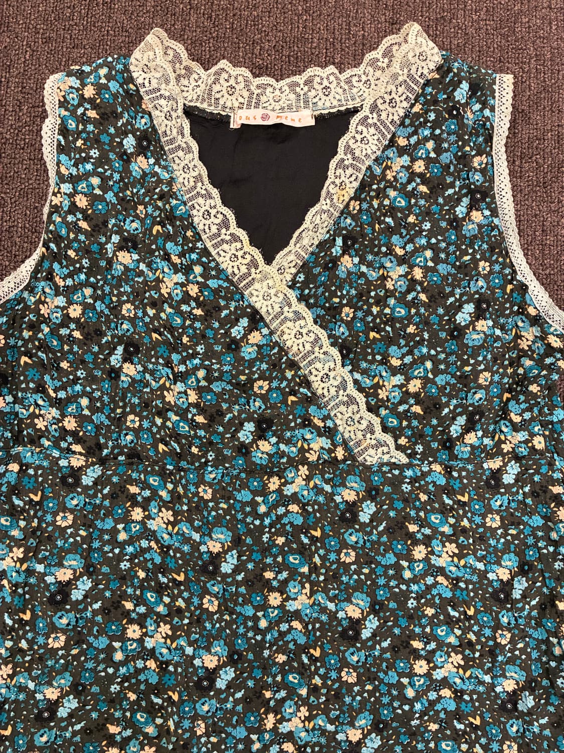 M)Japanese vintage 여성 꽃무늬 레이스 디테일 나시 상품이미지3