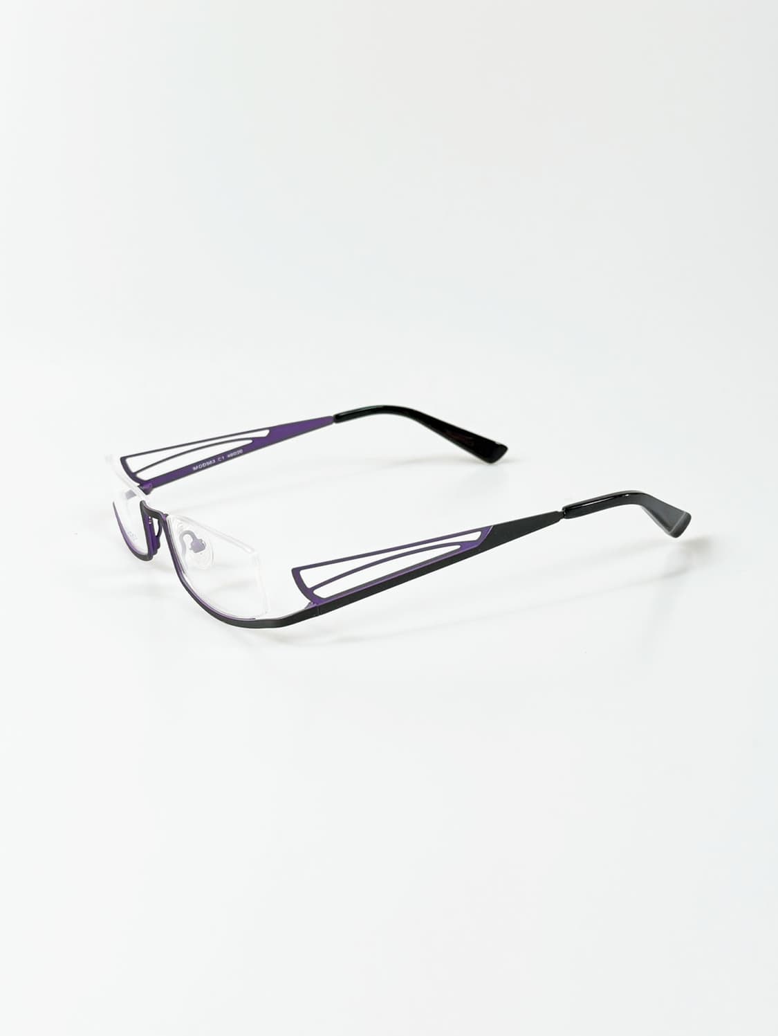 90s KARAYOKKO 와이드 스퀘어 언더림 빈티지 안경 상품이미지3