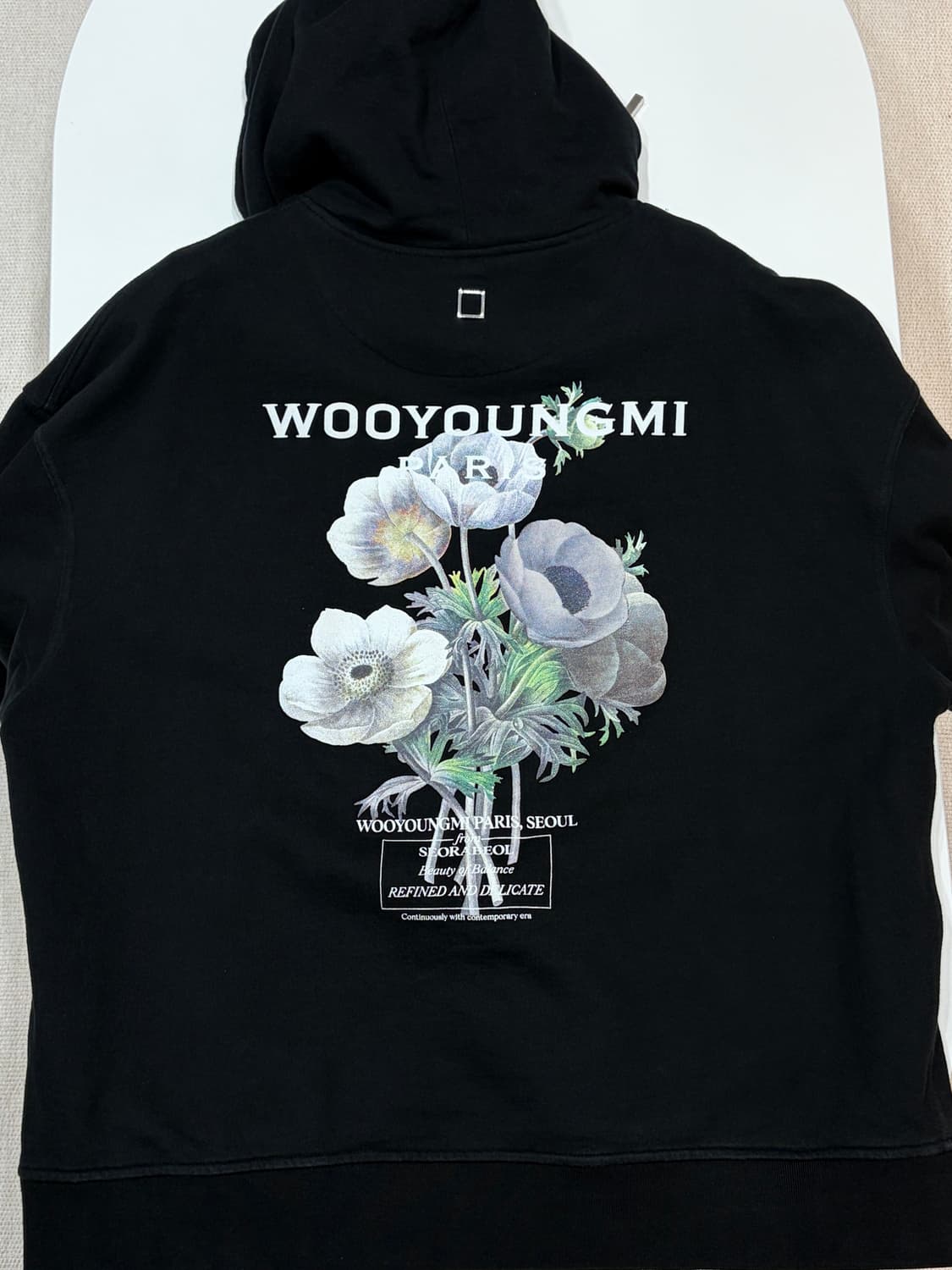 [정품] 우영미 플라워 백로고 후드 블랙  상품이미지2