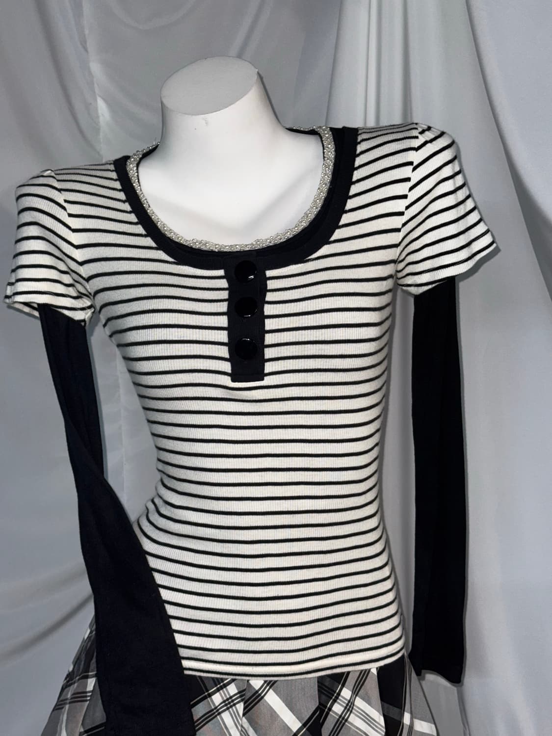 데일리 무채색 체크 유카리깔 코디세트 상품이미지6