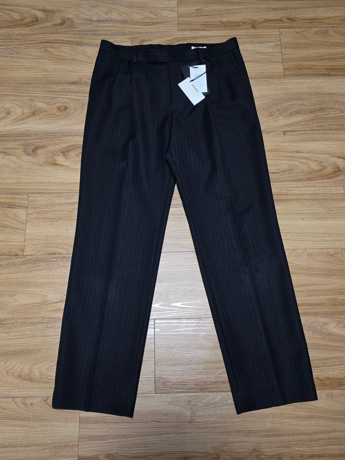 6size택포40만)25FW오라리 블루페이스울 투턱슬랙스 차콜스트라이프 상품이미지1