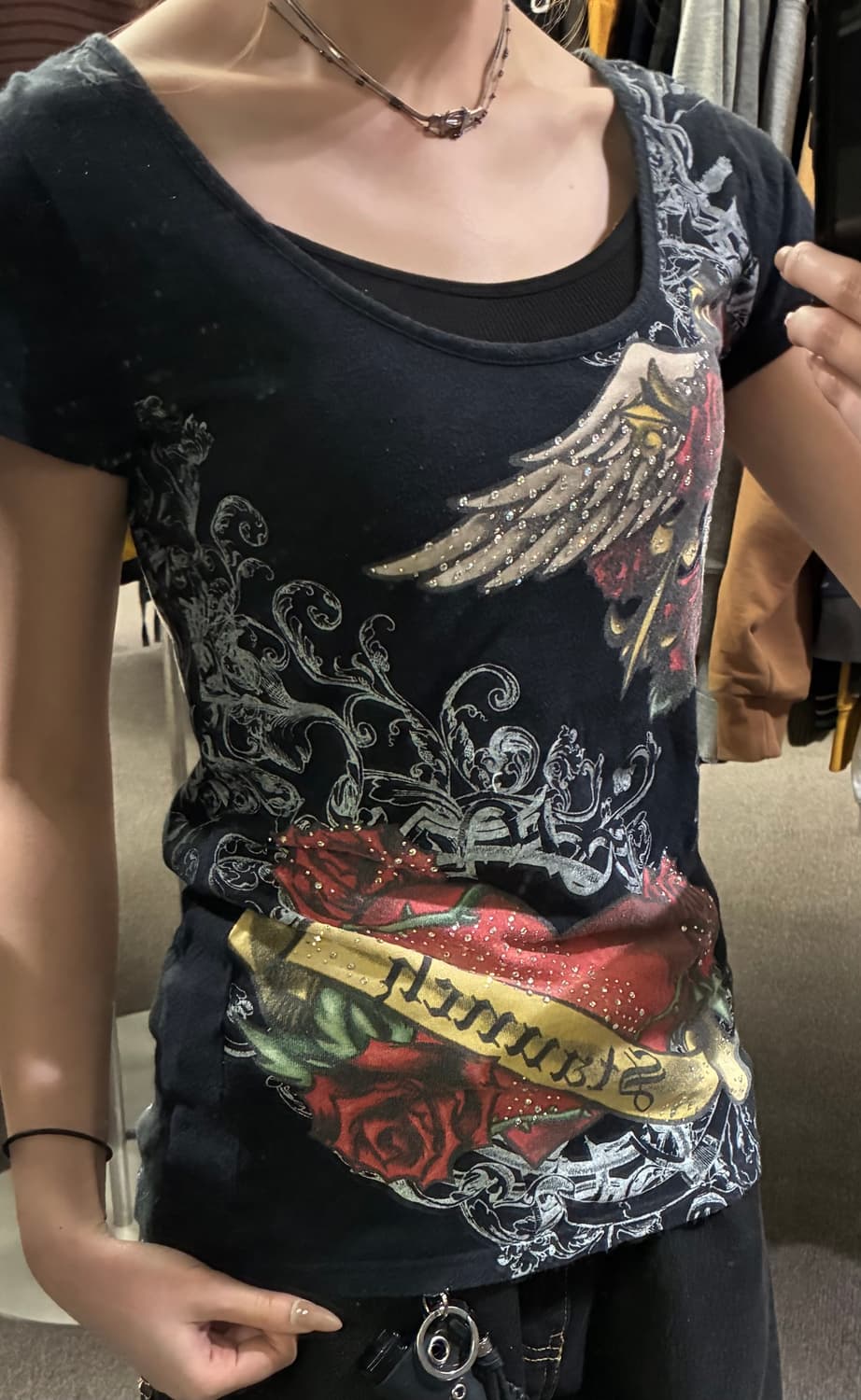 L)Dig Deep 빈티지 펑크 타투 프린팅 숏슬리브 상품이미지2